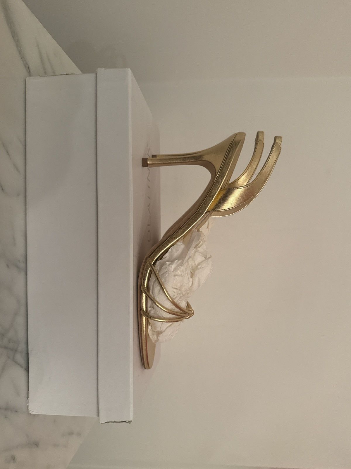 Manolo Blahnik Gold Sareta Heeled Sandal Size US 9 / IT 39 - 5 Thumbnail