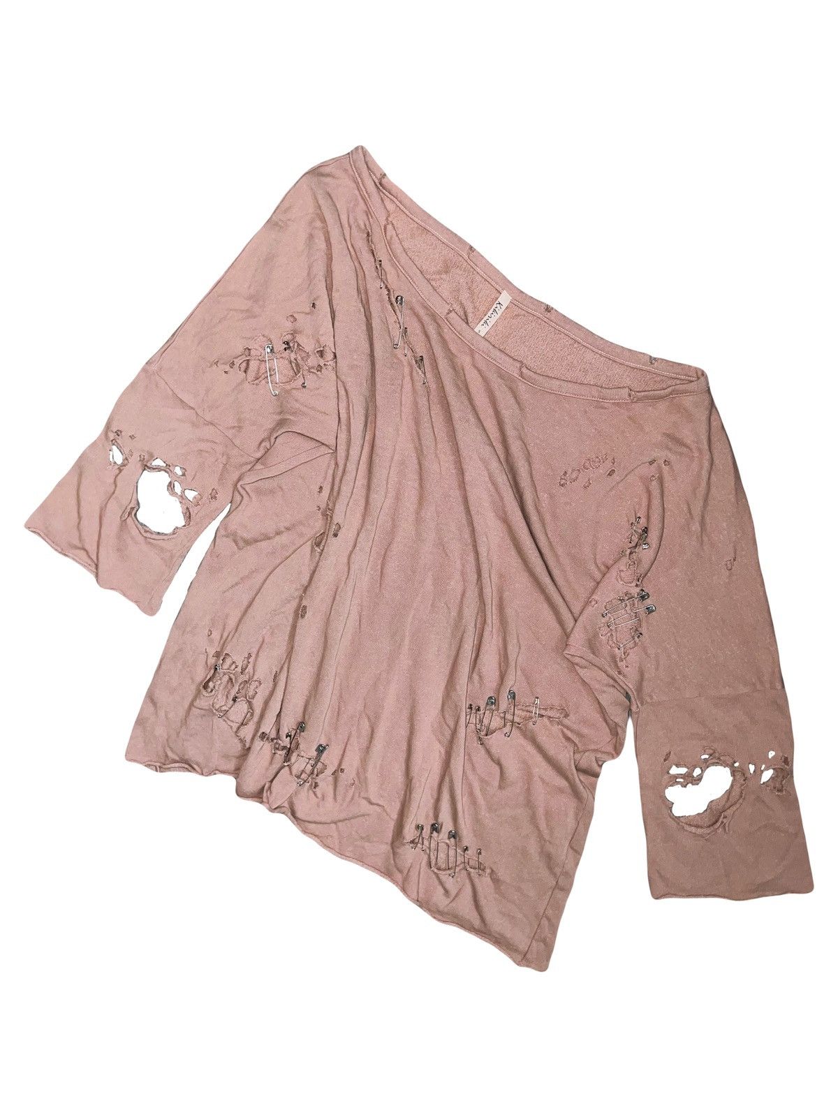Japanese Brand Kikiriki distressed oversize sweatshirt 🎀🧷 Size ONE SIZE - 3 Thumbnail