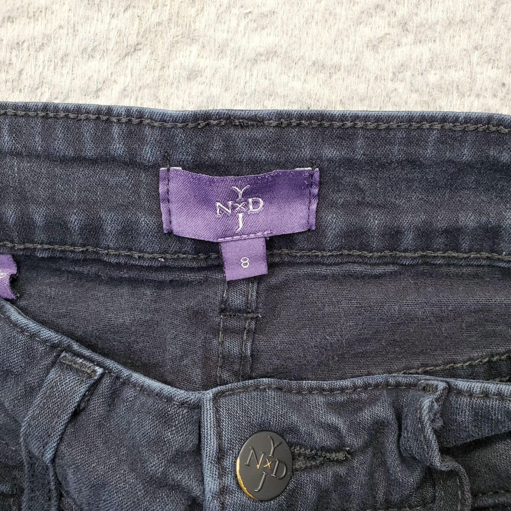 NYDJ NYDJ Marilyn Straight Jeans Womens 8 Blue Denim Double Stitch 5-Pocket Design Size 30" / US 8 / IT 44 - 7 Thumbnail