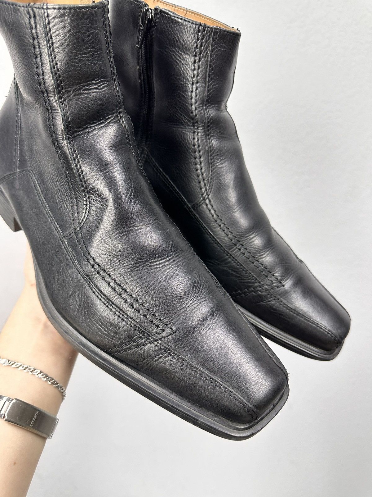 14th Addiction Vintage AS 98 Leather Black Boots Guidi Rick Owen Style GOA Size US 10 / EU 43 - 5 Thumbnail