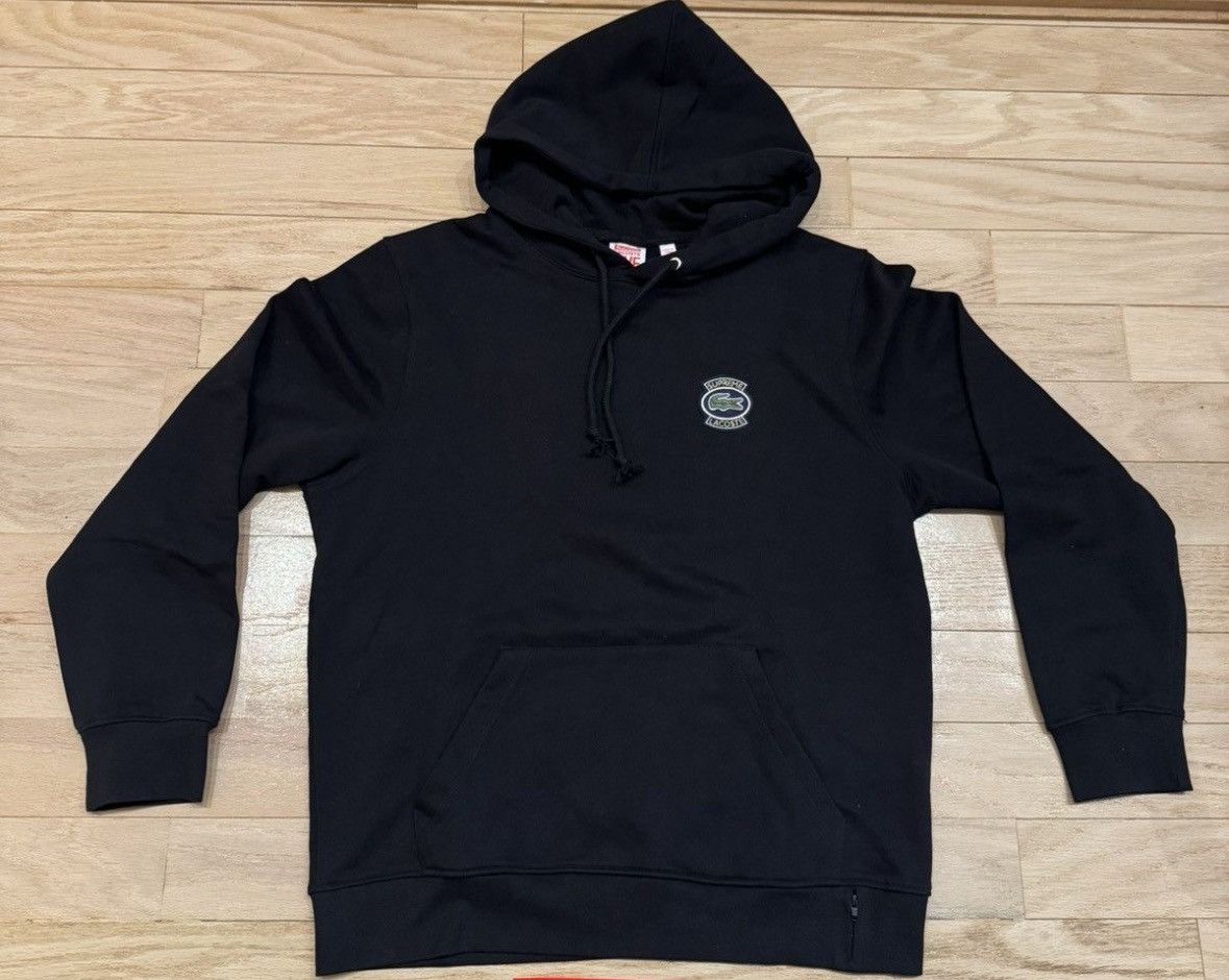 Supreme Supreme Lacoste Hooded Sweatshirt Black Medium | Grailed