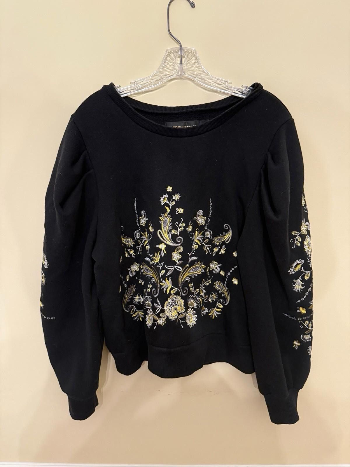 Other Gabrielle Union Embroidered Floral Sweatshirt Black Gold M Size M / US 6-8 / IT 42-44 - 1 Thumbnail