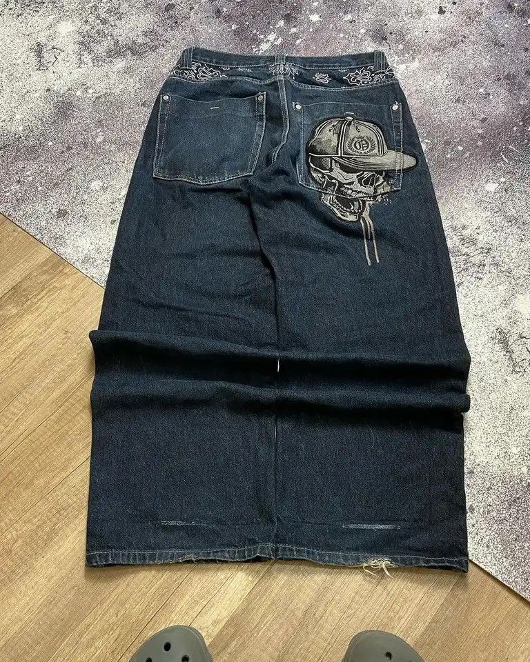 Other Punk Skeleton Print Baggy Jeans Size US 33 - 1 Thumbnail