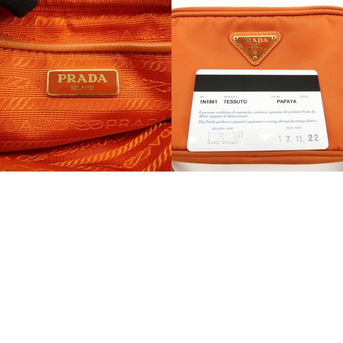 Prada Prada Triangle Logo Nylon Shoulder Bag Orange Size ONE SIZE - 8 Thumbnail