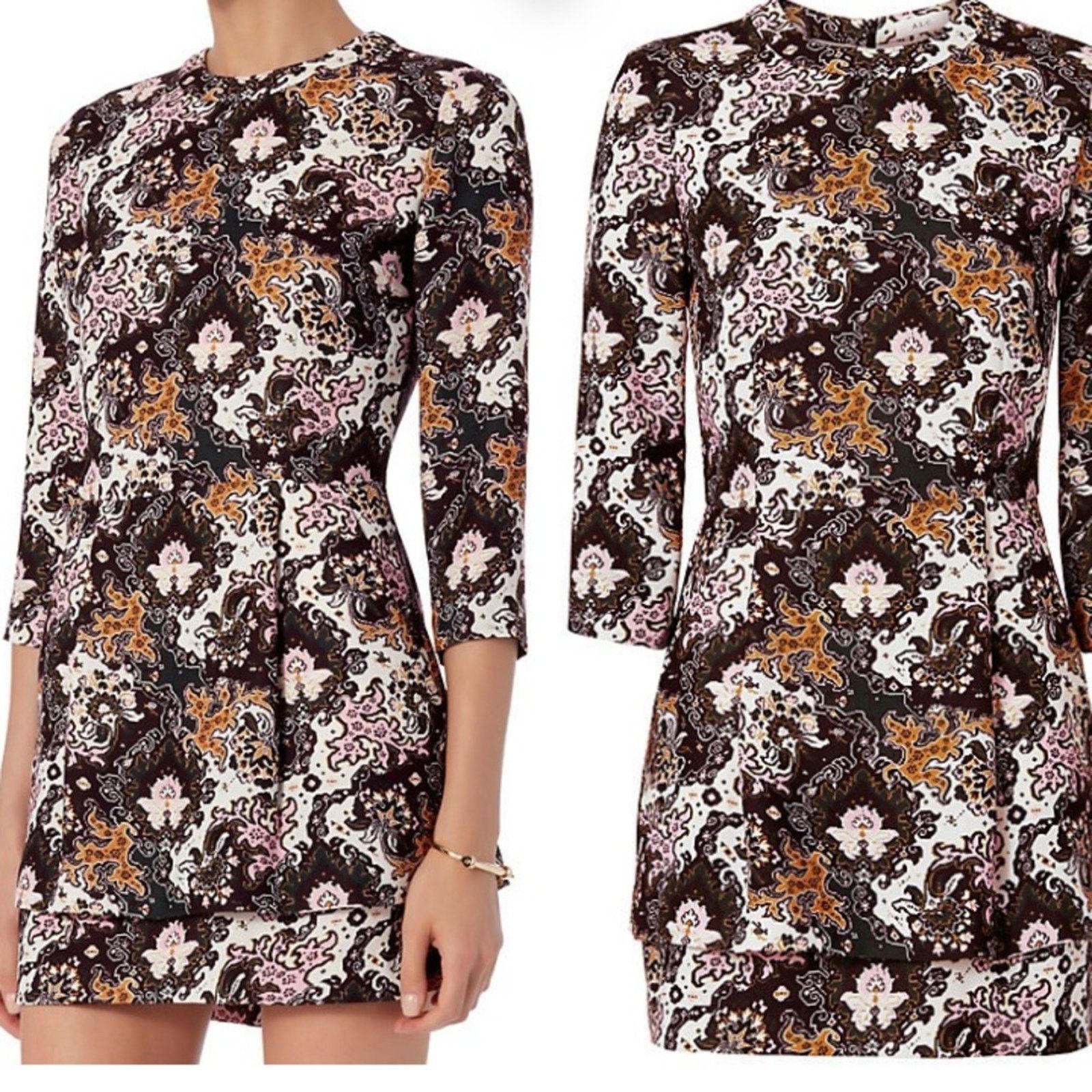 A.L.C. REVOLVE A.L.C. $695 Tordi Print 100% Silk Dress Size 2 EUC Size XS / US 0-2 / IT 36-38 - 6 Thumbnail