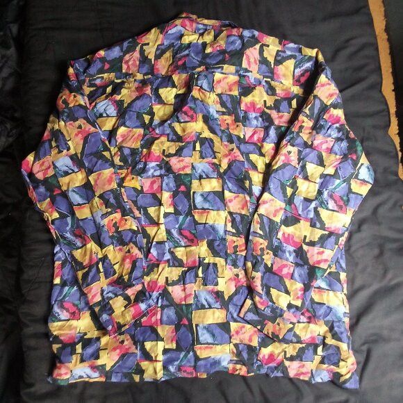 J.T. Beckett Vintage J.T. Beckett Abstract Geometric Silk Button Shirt Size US XL / EU 56 / 4 - 6 Thumbnail