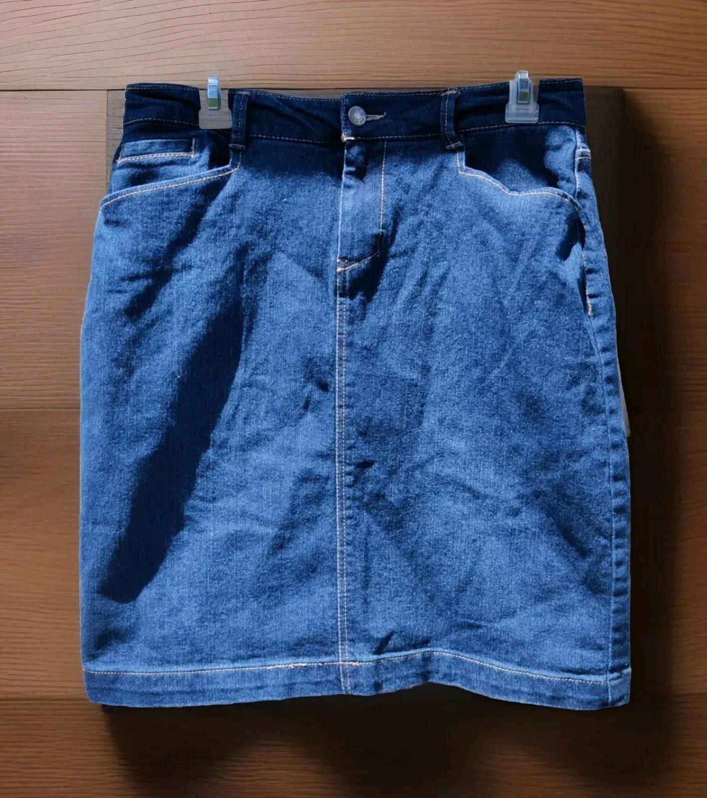 James Perse Per Se Denim Blue Jean Pencil Skirt 8 Wash 29 Short No Slit Size 30" / US 8 / IT 44 - 1 Thumbnail