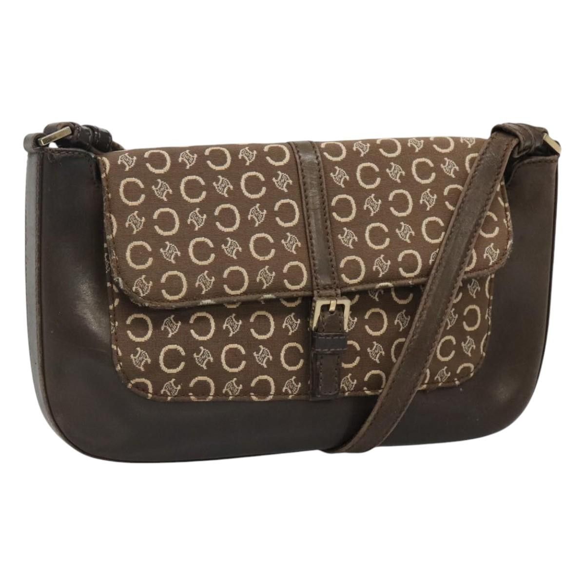Celine C Macadam Canvas Shoulder Bag Brown Gold Auth Bs23720 in Brown/Gold, Women's