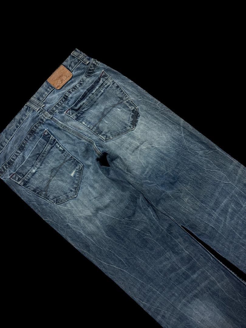 Japanese Brand Insane Aeropostale Mudwash Distressed Ripped Straight Leg Size US 33 - 21 Thumbnail