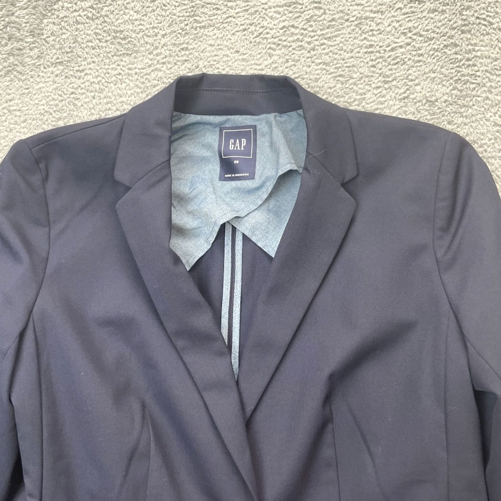 Gap Gap Blazer Jacket Womens 8 Blue Wool Blend Short Sleeve Button Office Dressy Casual Formal Size M / US 6-8 / IT 42-44 - 6 Thumbnail