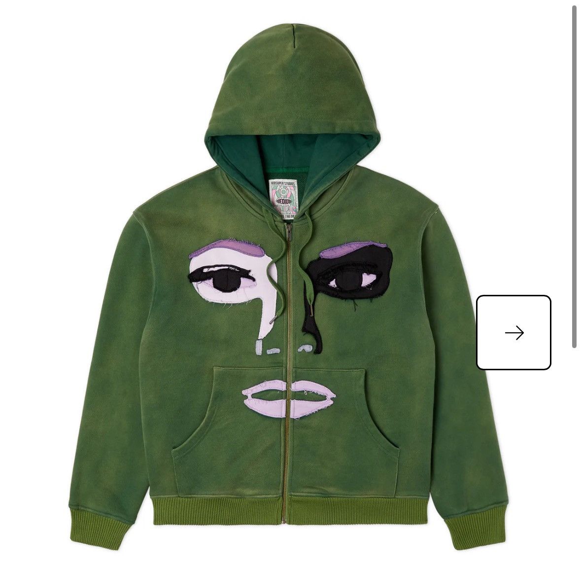 KidSuper KidSuper face zip hoodie green XL Size US XL / EU 56 / 4 - 1 Thumbnail