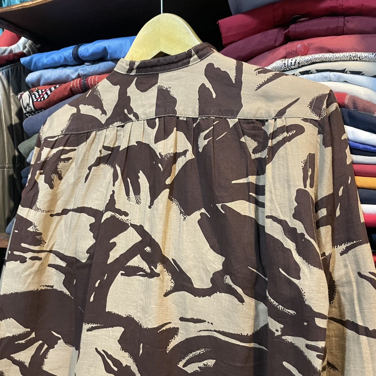 Haversack × Japanese Brand Haversack Japan Camouflage Herringbone Collarless Shirt Size US M / EU 48-50 / 2 - 6 Thumbnail