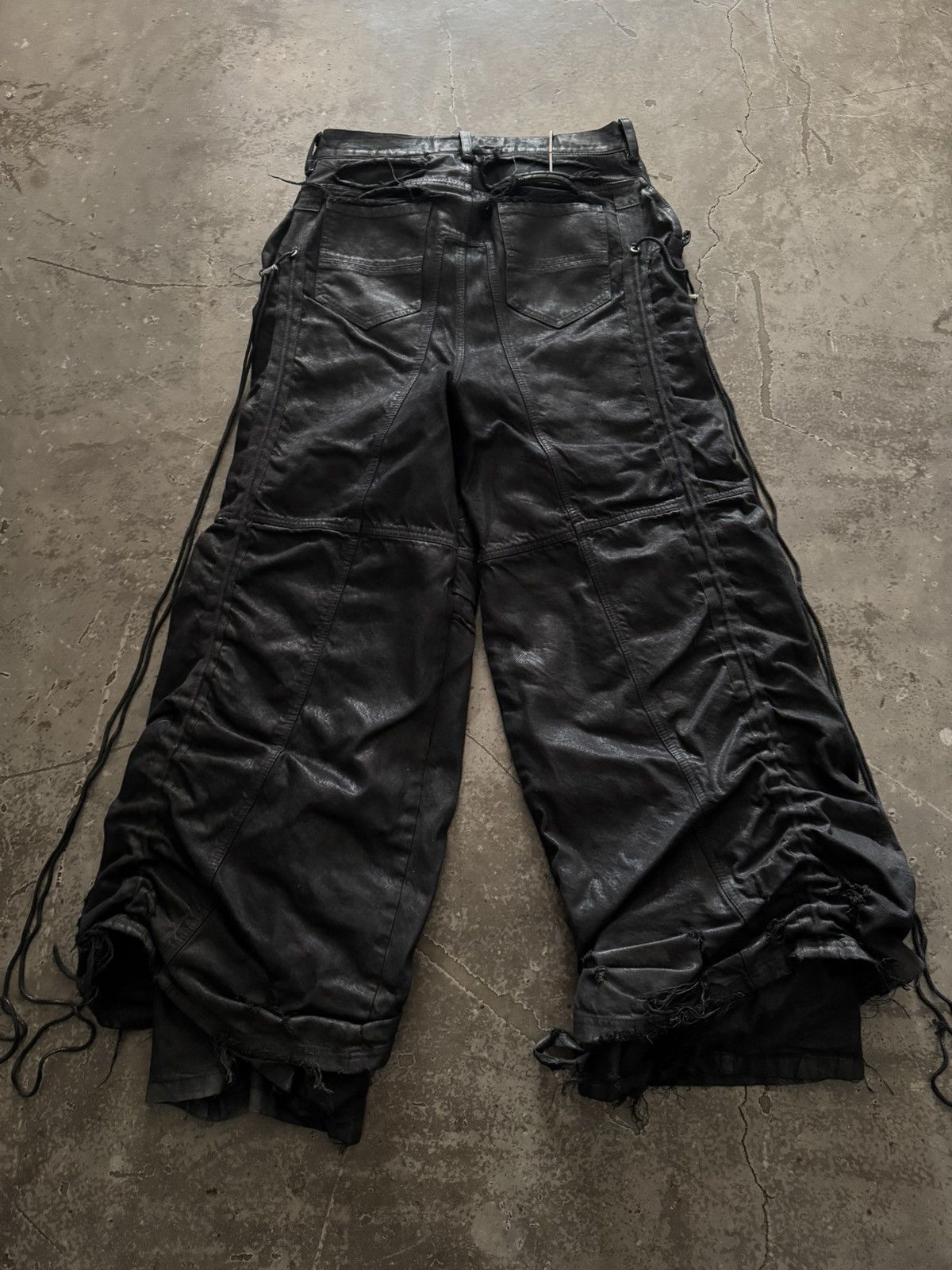 SHINE LUXURY “Truckerstar” Layered Distressed Jumbo Baggy Denim Size US 32 / EU 48 - 9 Thumbnail