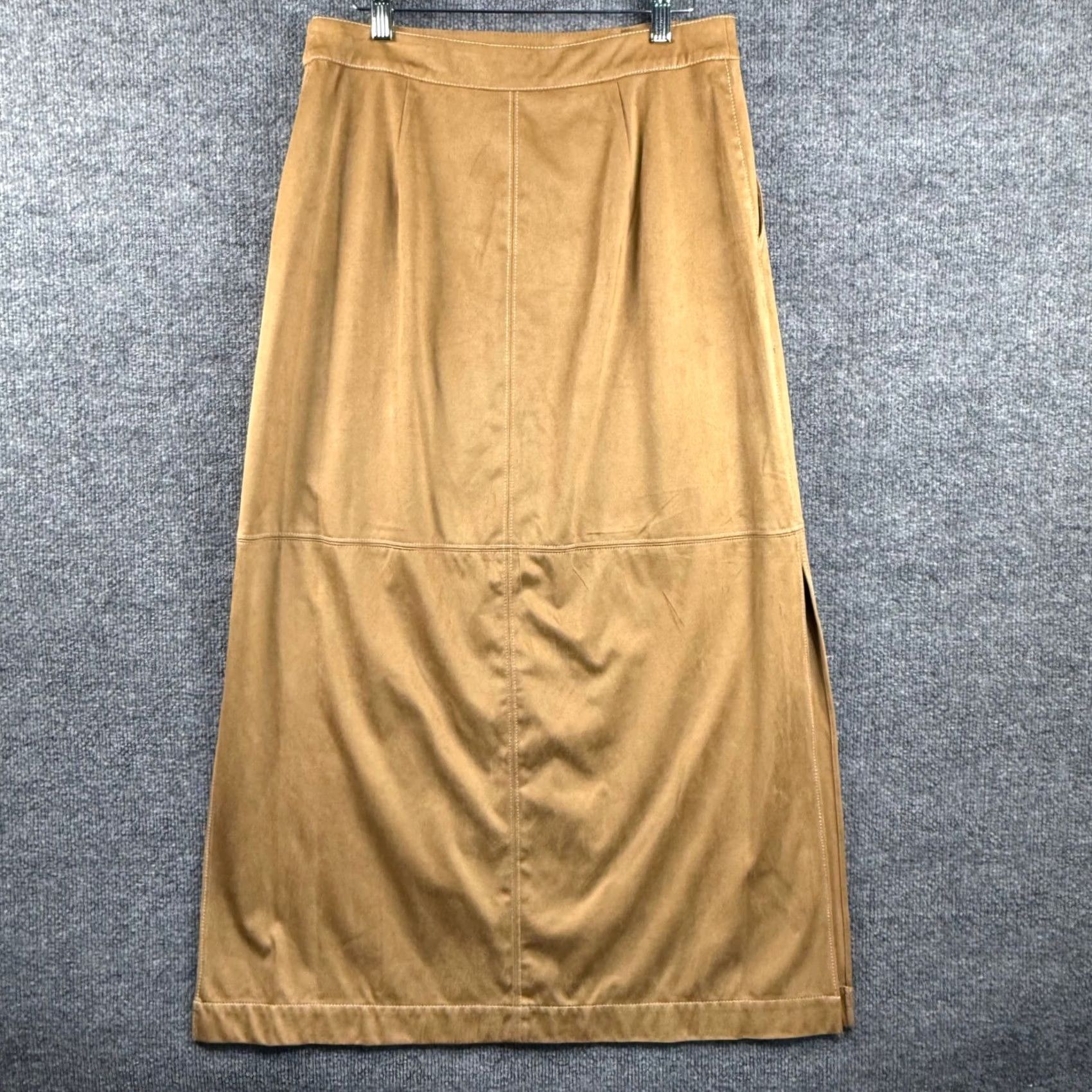 Staud Staud Maxi Skirt Tan Camel Size 10 Tall Pockets Side Slit A-Line 70s Style Boho Western Womens Size 32" / US 10 / IT 46 - 3 Thumbnail