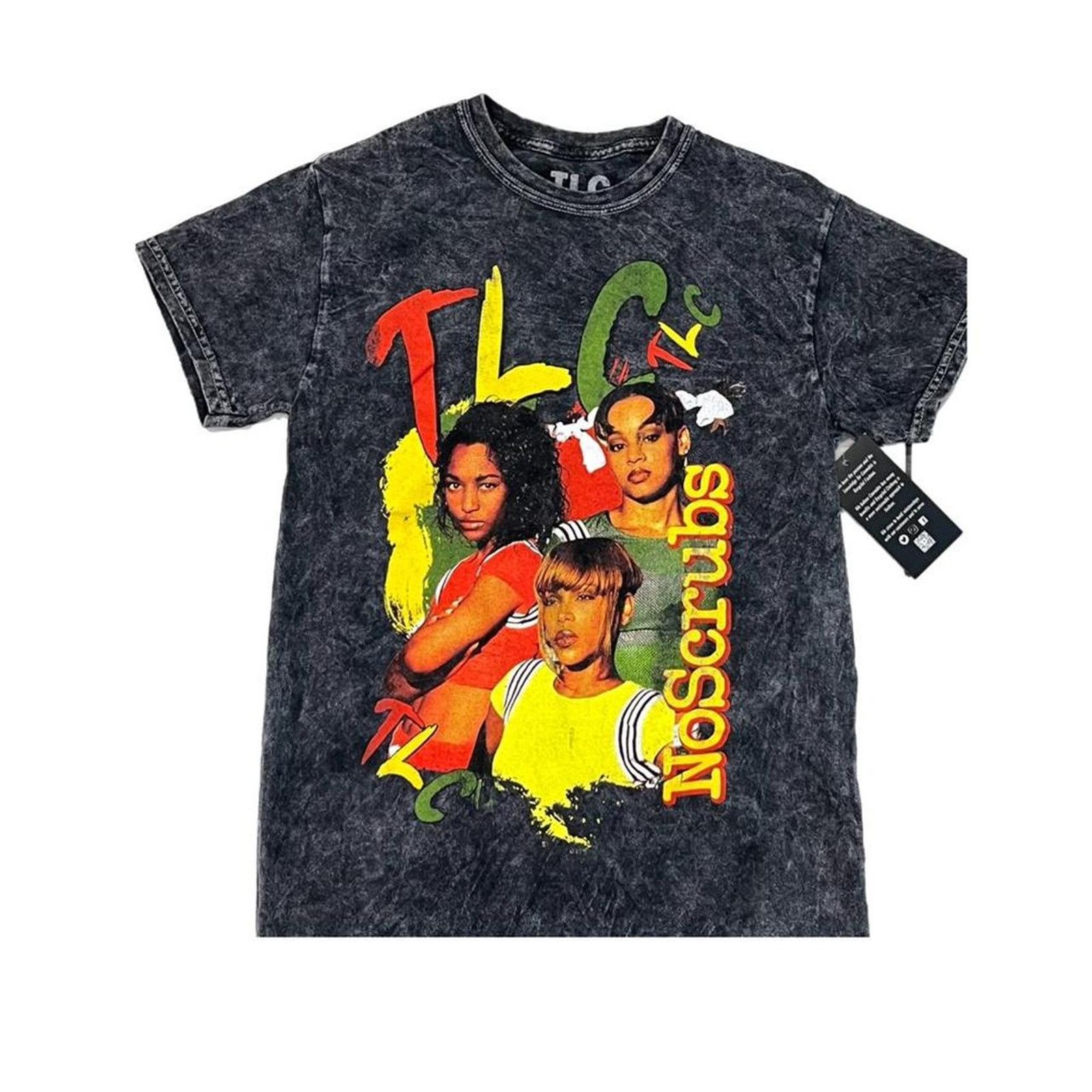 Official TLC NO SCRUBS T-Shirt Black Size Medium Hip Hop Old School RAP TEE