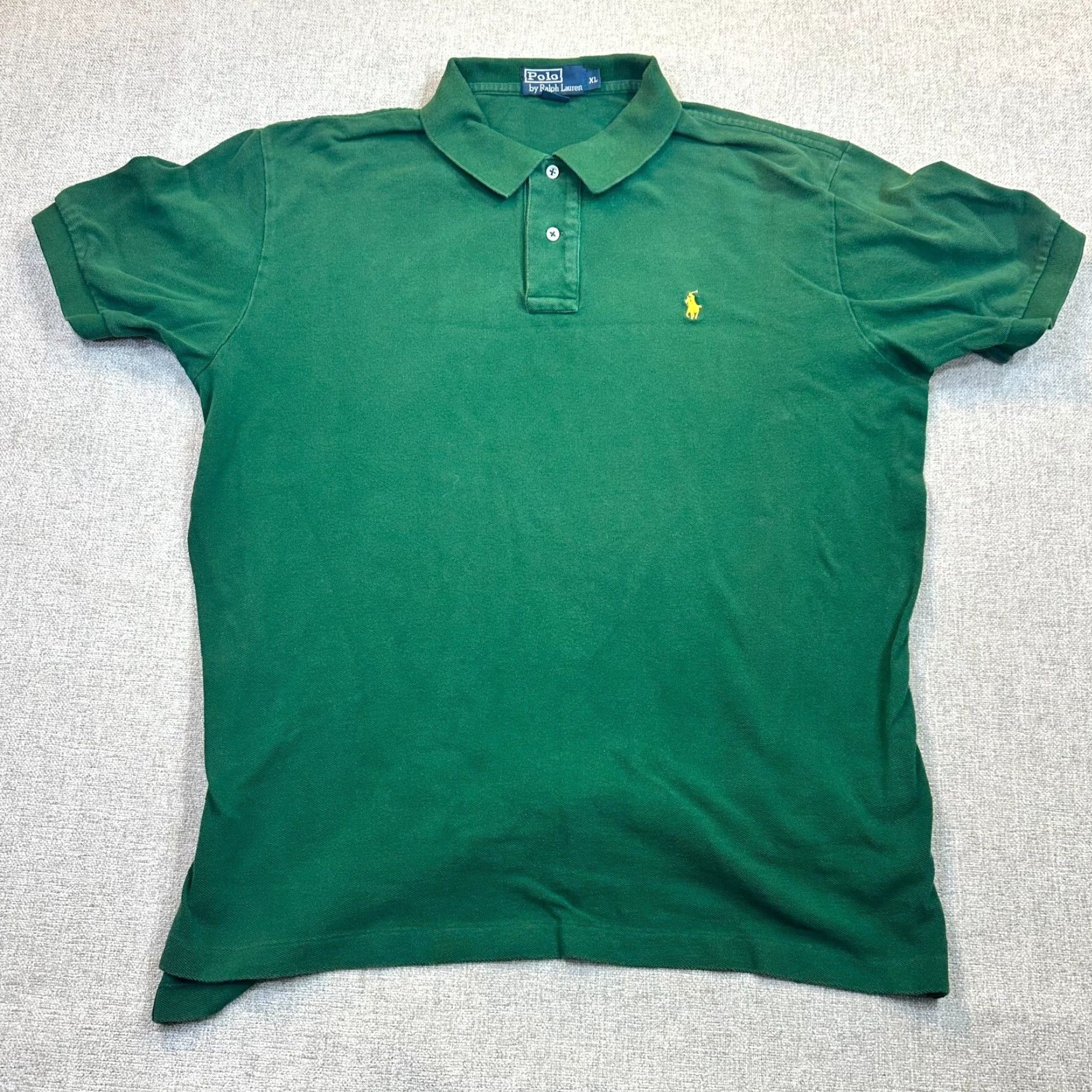 Ralph Lauren Polo by Ralph Lauren Mens XL Green With Yellow Pony Soft Cotton Shirt Size US XL / EU 56 / 4 - 2 Thumbnail