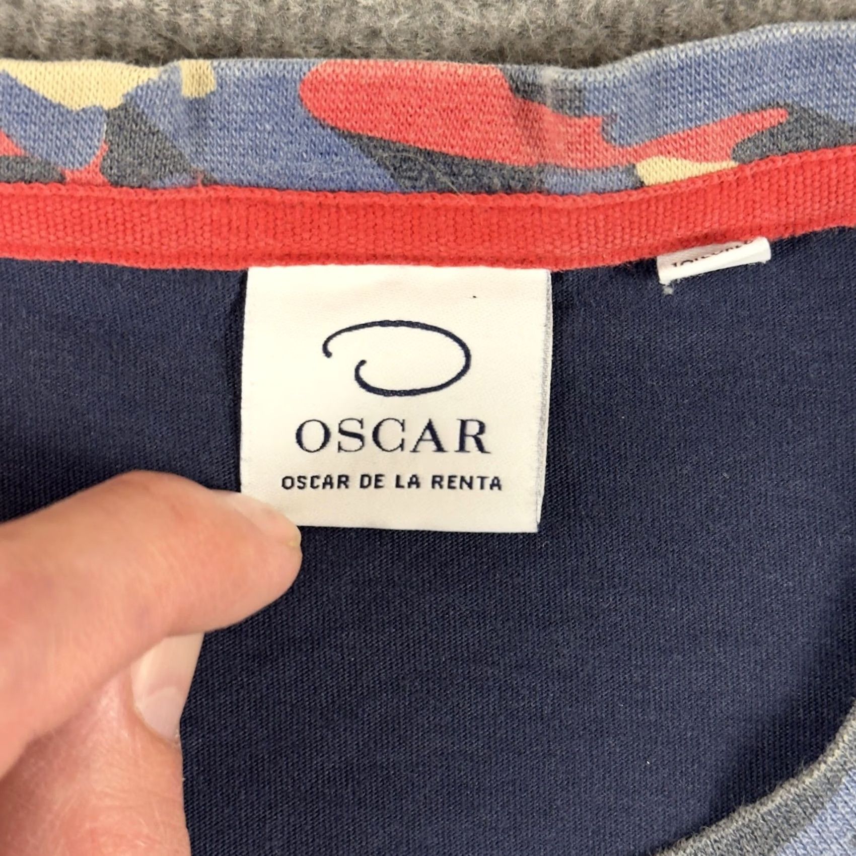 Oscar De La Renta Oscar De La Renta Shirt Mens Medium Blue Crewneck Tee T-Shirt Camo Size US M / EU 48-50 / 2 - 3 Thumbnail