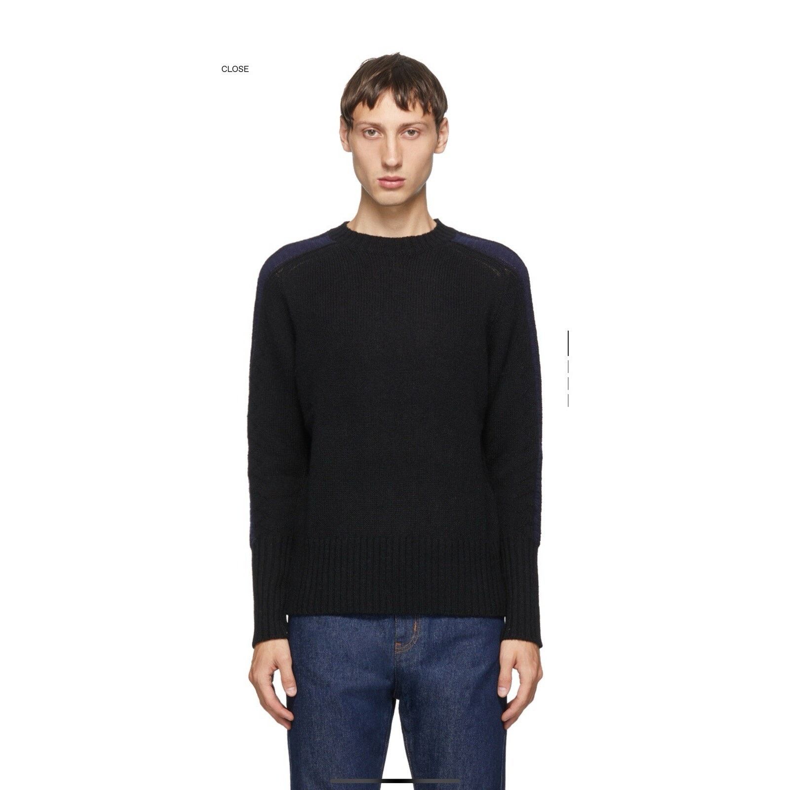 Random Identities Random Identities Black Wool Crewneck Sweater in Size L Size US L / EU 52-54 / 3 - 7 Thumbnail