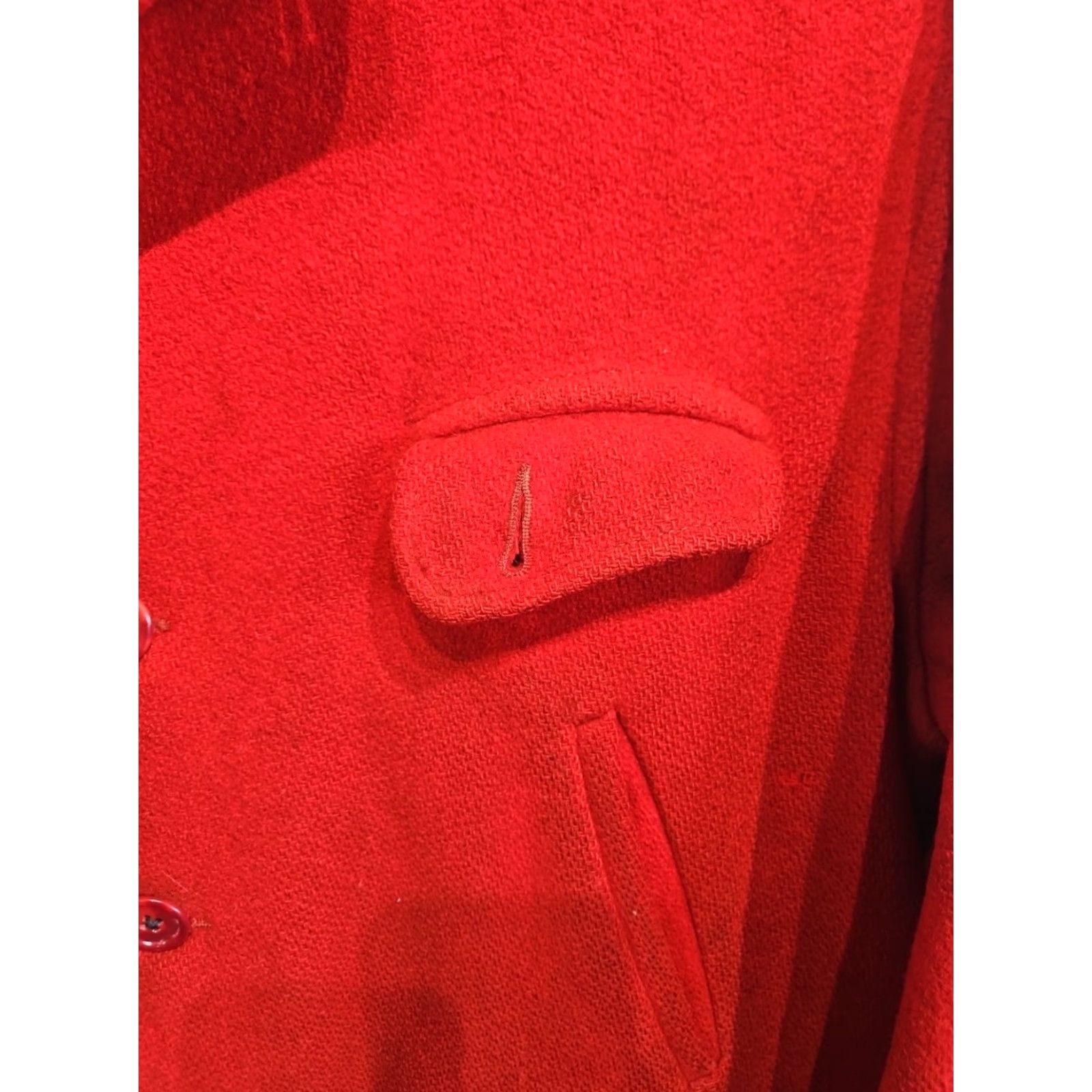 Vintage VINTAGE Woolrich Jacket Long Wool Hunting Coat Parka Men L Red 50s Size US L / EU 52-54 / 3 - 3 Thumbnail