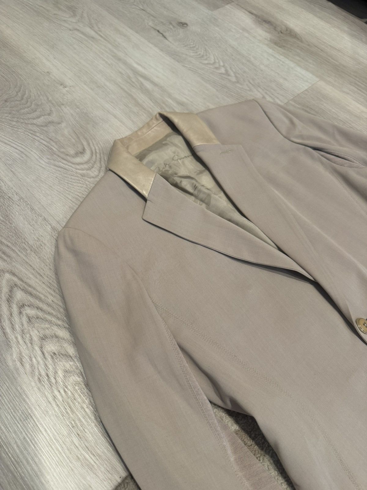 Rick Owens s/s 2004 leather collar wool/silk blazer!! Size US S / EU 44-46 / 1 - 4 Thumbnail
