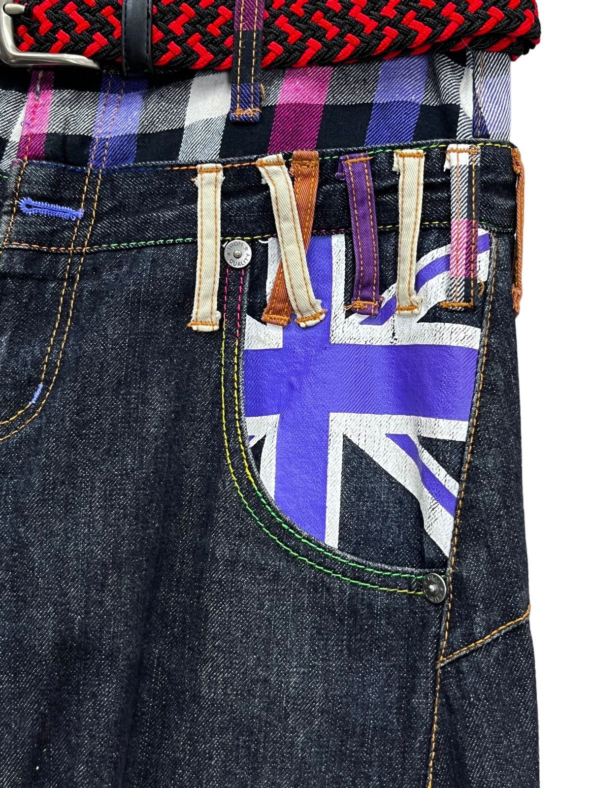 Punk and Yo FYE🔥PUNK UNION JACK Double Waist Bondage Zipper Twisted Leg Size US 30 / EU 46 - 3 Thumbnail