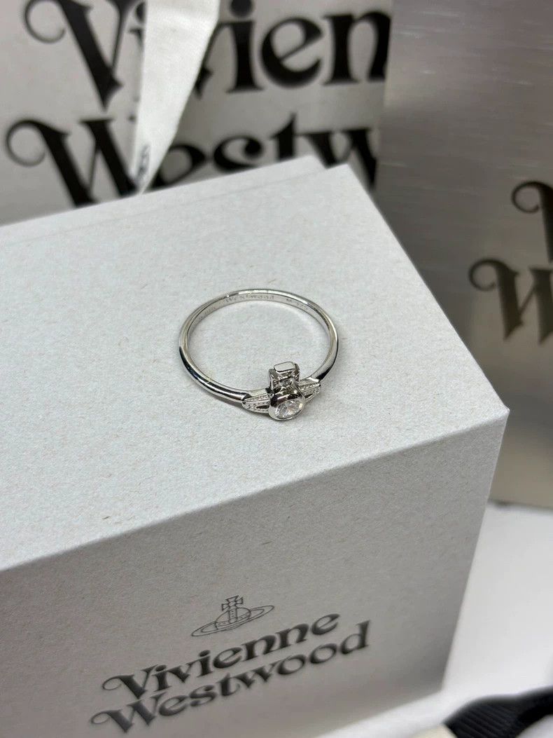 Vivienne Westwood Vivienne Westwood Classic Saturn Crystal Rings Size ONE SIZE - 4 Thumbnail