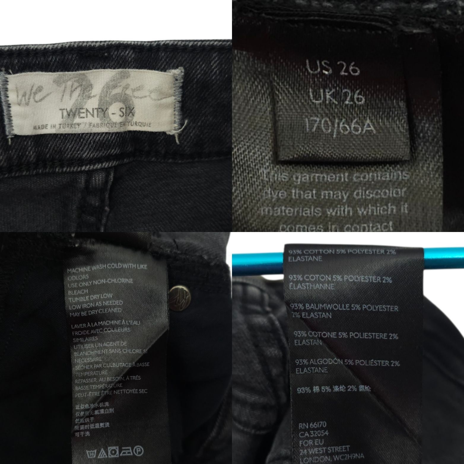 Free People We The Free People Jeans 26 High Rise Skinny Raw Hem Washed Size 24" / US 00 / IT 34 - 8 Thumbnail