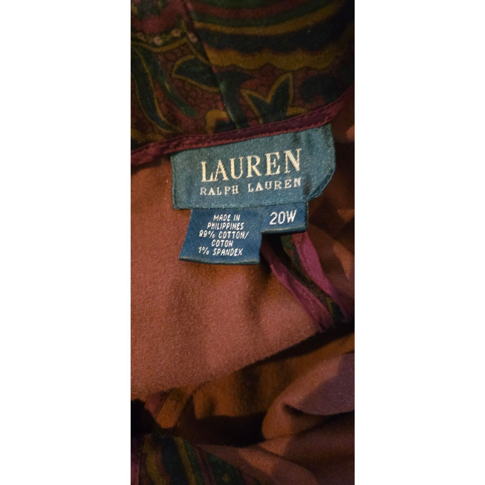 Ralph Lauren 90s Lauren Ralph Lauren velvet paisley pants, size 20W Size 42" / US 20 - 4 Thumbnail