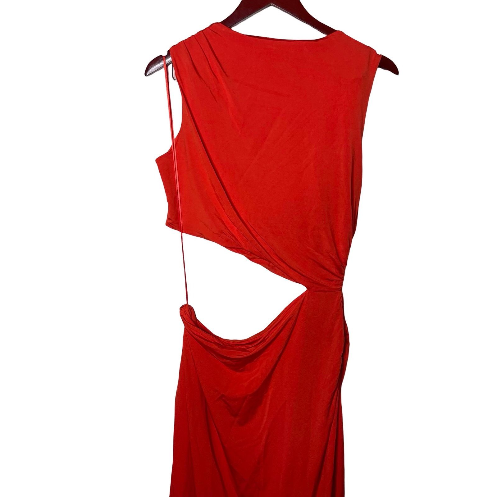 Other Atlein Cut Out Sleeveless Orange Maxi Long Dress side Split Size XL / US 12-14 / IT 48-50 - 5 Thumbnail