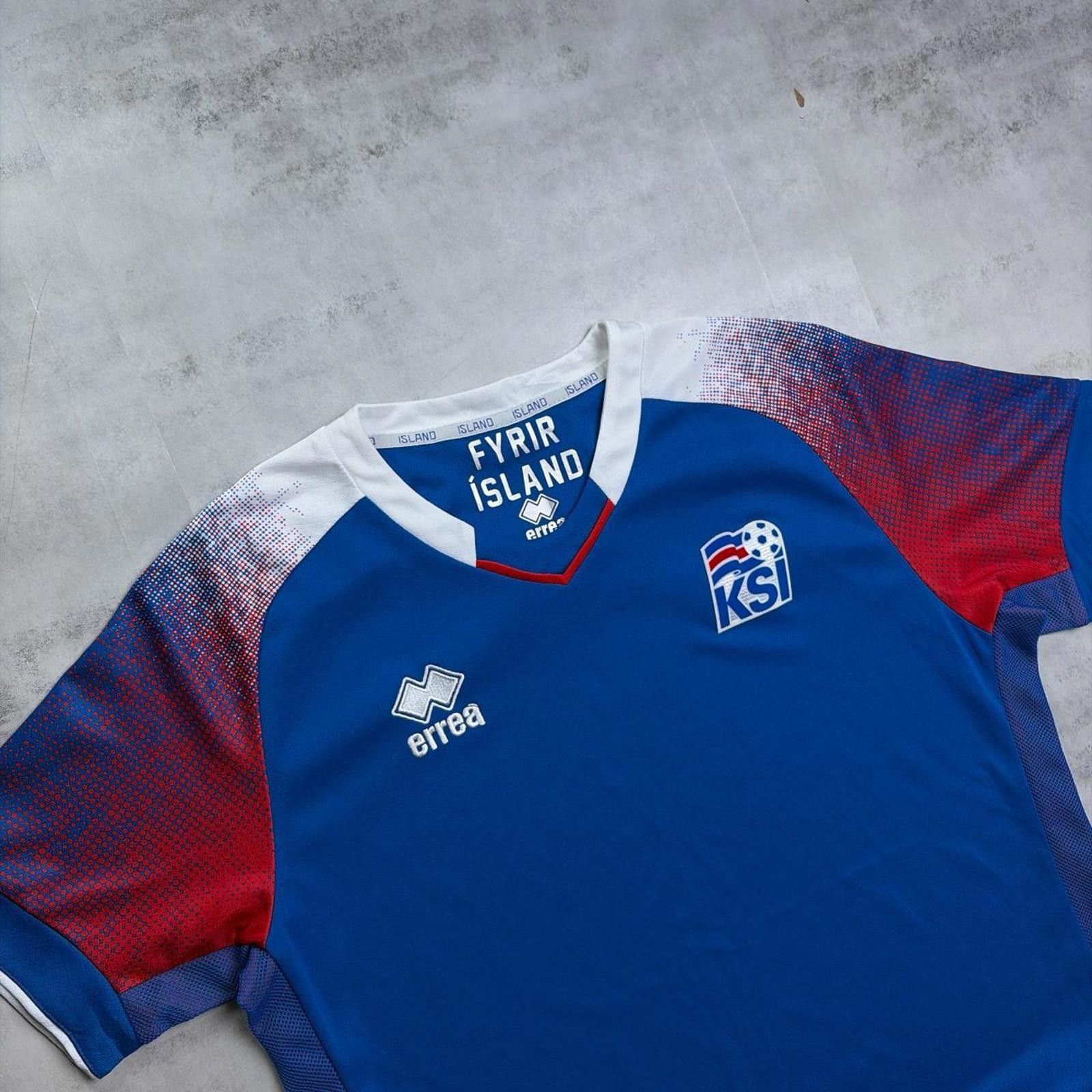 Errea Y2K Iceland KSI Errea Blue National Team Soccer Jersey Size US S / EU 44-46 / 1 - 5 Thumbnail
