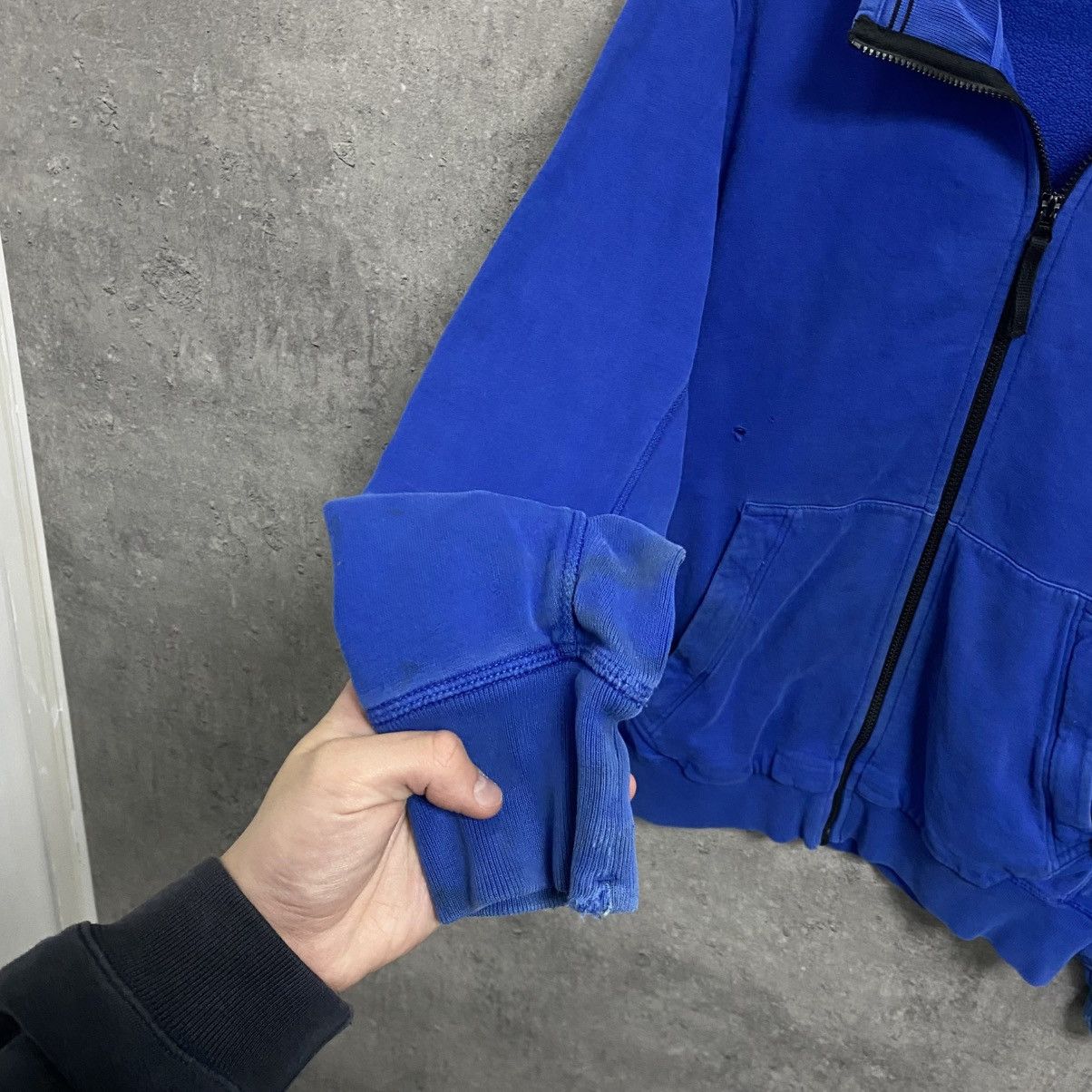 Stone Island 00s Vintage Stone Island Zip Hoodie Full Zip Blue Size US L / EU 52-54 / 3 - 5 Thumbnail