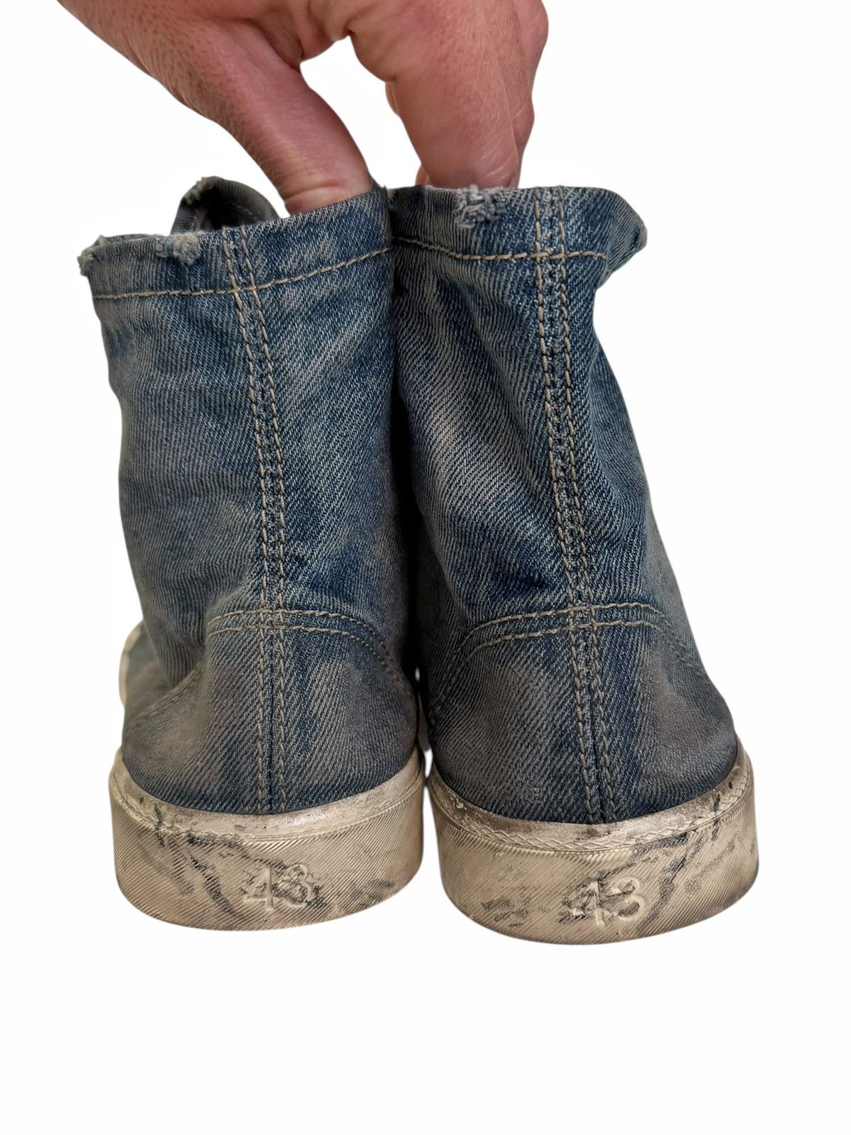Balenciaga Denim Jeans Destroyed Blue Paris High Sneaker Size US 10 / EU 43 - 3 Thumbnail
