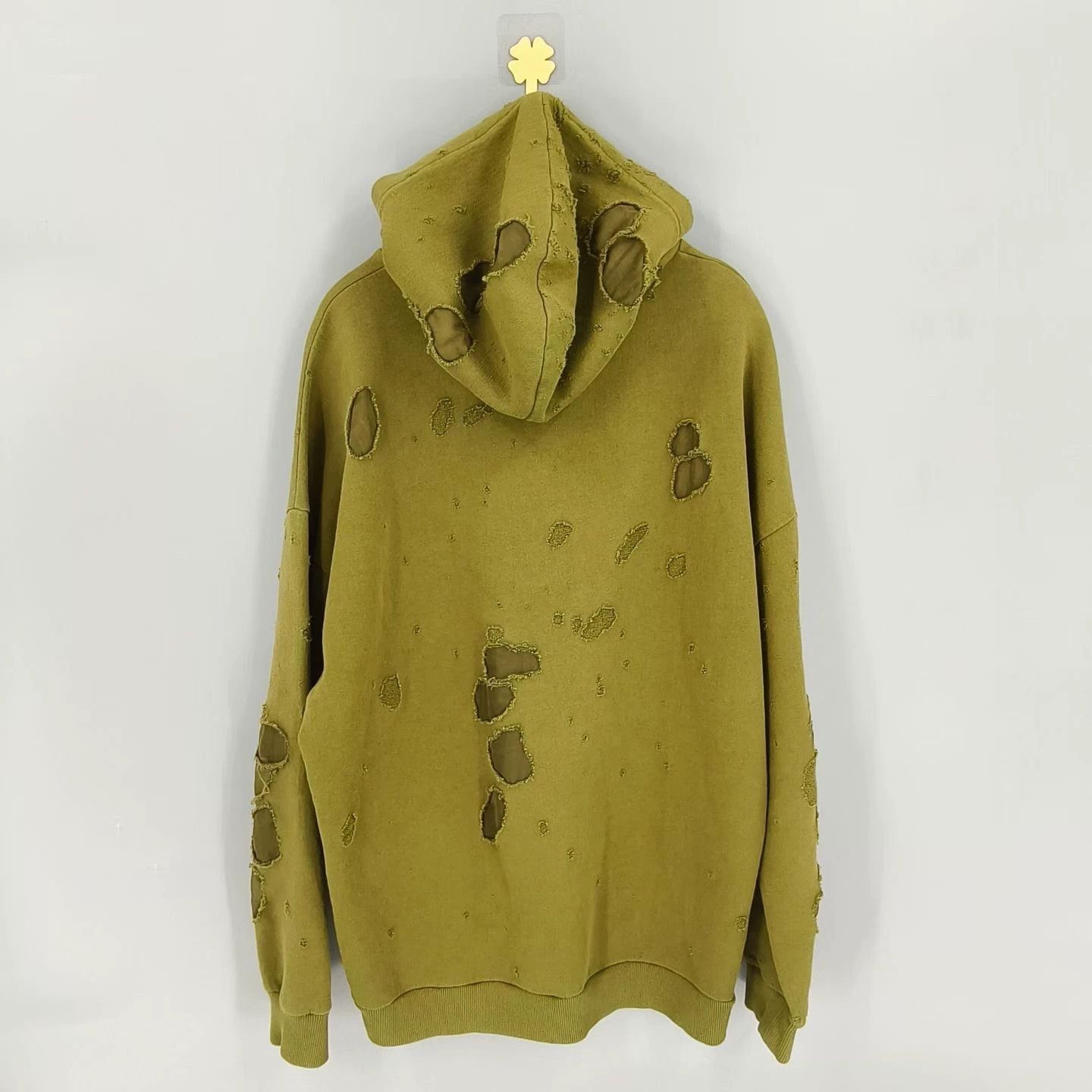 Givenchy Givenchy New Military Green Distressed Hoodie Size US XL / EU 56 / 4 - 2 Thumbnail