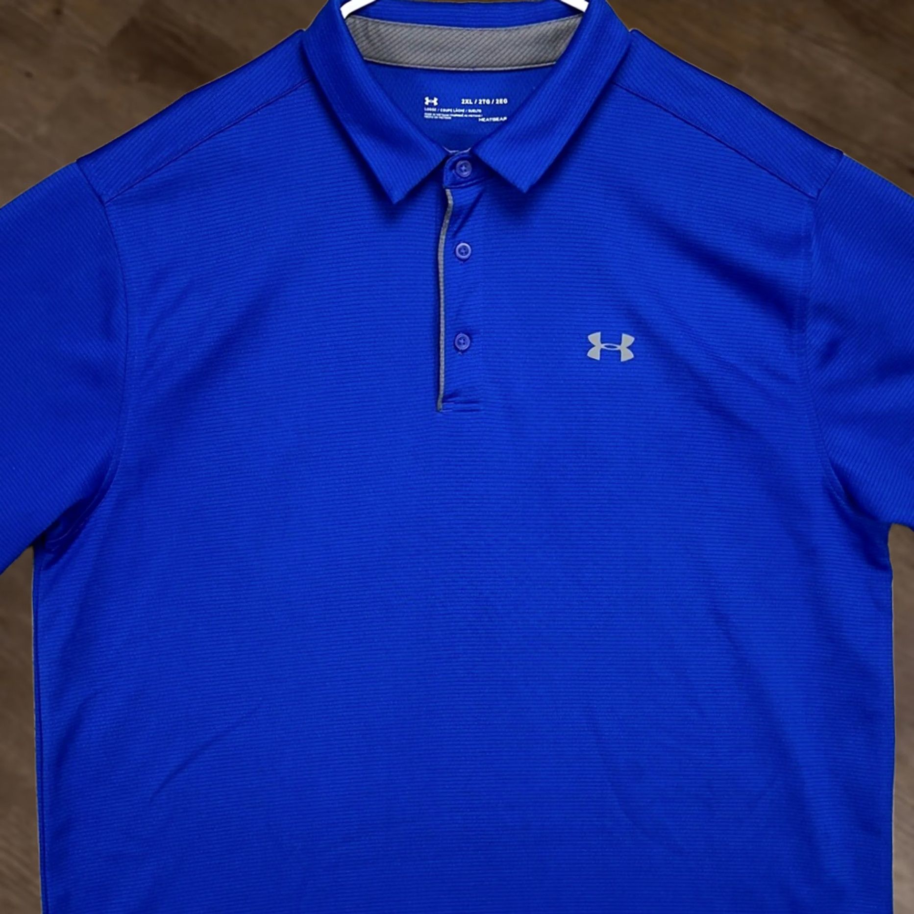 Under Armour Under Armour HeatGear Golf Polo Shirt Mens 2XL Blue Pinstripe Short Sleeve Collared Breathable Polo Shirt Golfing Rugby Outdoor Mens Size US XXL / EU 58 / 5 - 1 Thumbnail