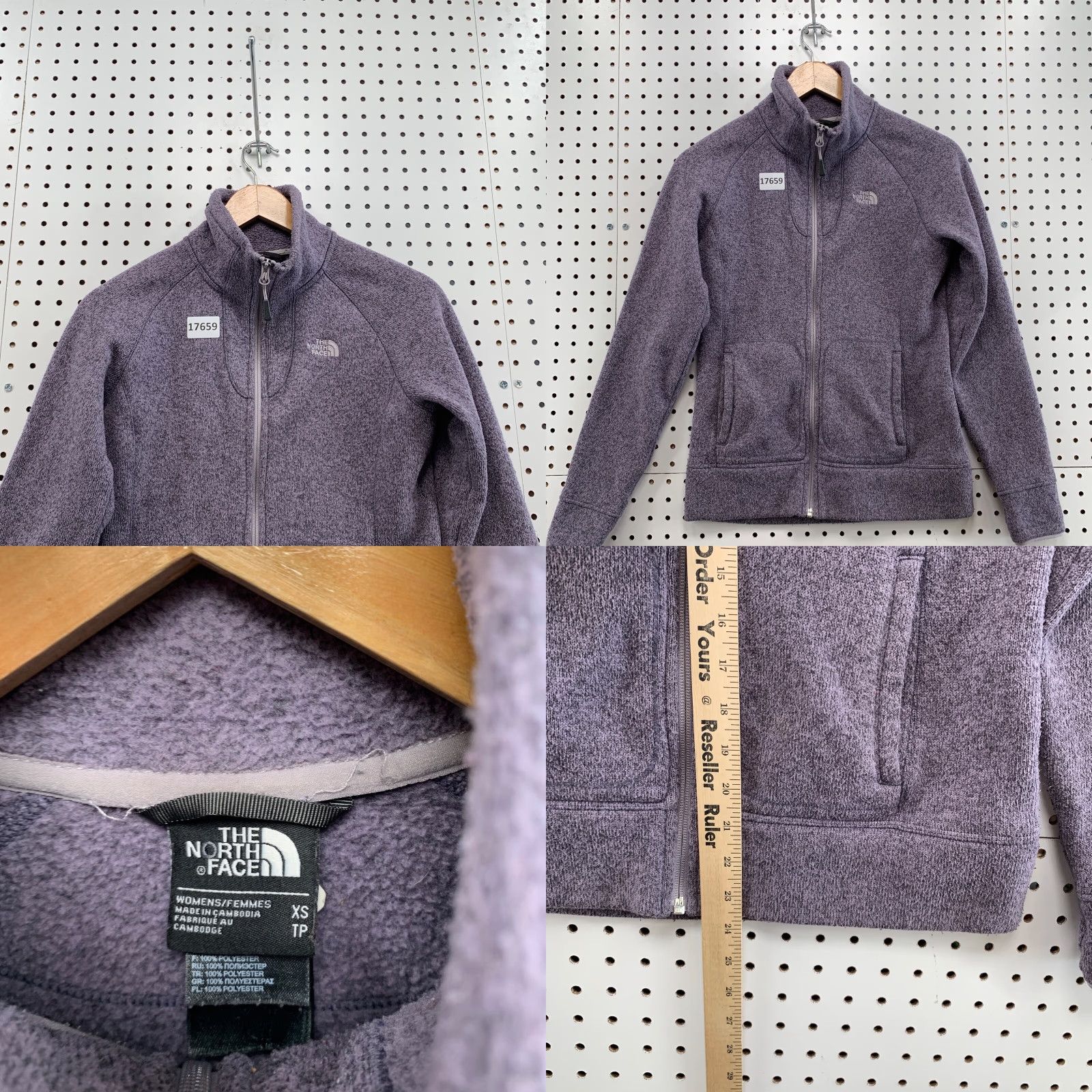 The North Face The North Face Fleece Jacket Womens XS Purple Full Zip (Lavender) Size XS / US 0-2 / IT 36-38 - 8 Thumbnail