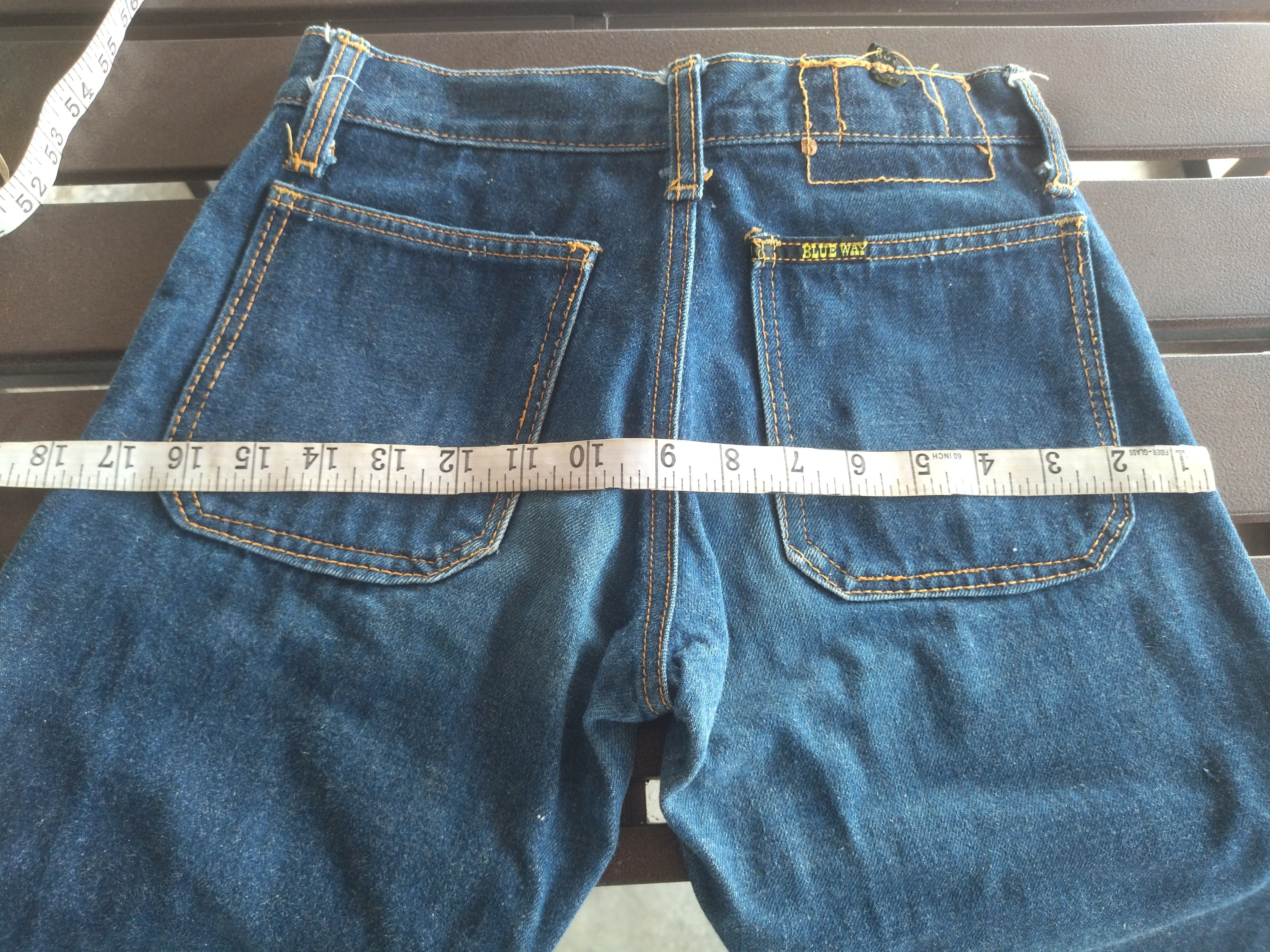 Vintage Vintage 70s Bootcut Jeans Blue Way Half Selvedge Size 28" / US 6 / IT 42 - 15 Thumbnail