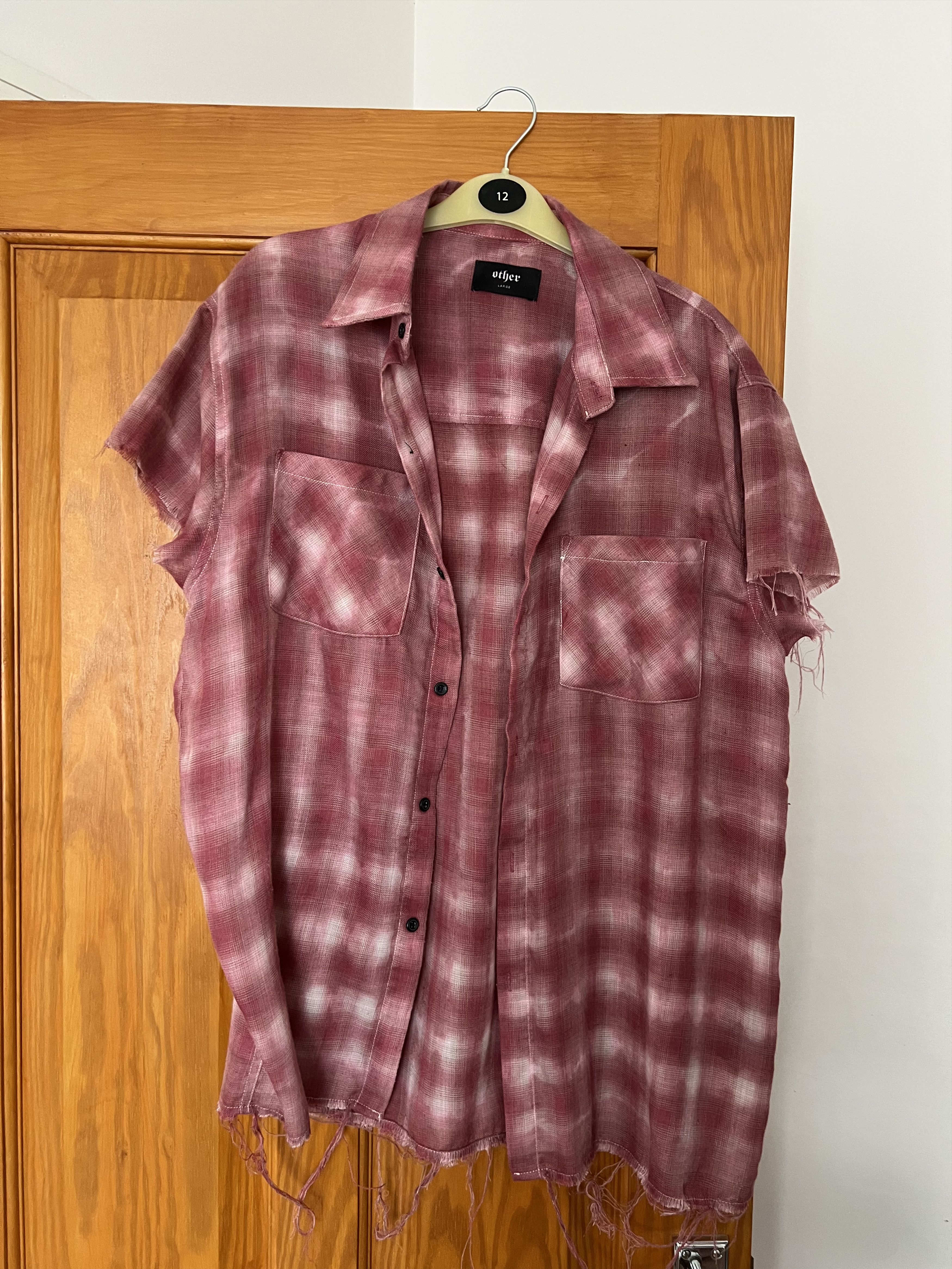 Other Red Half Sleeve Distressed Flannel Size US XL / EU 56 / 4 - 1 Thumbnail