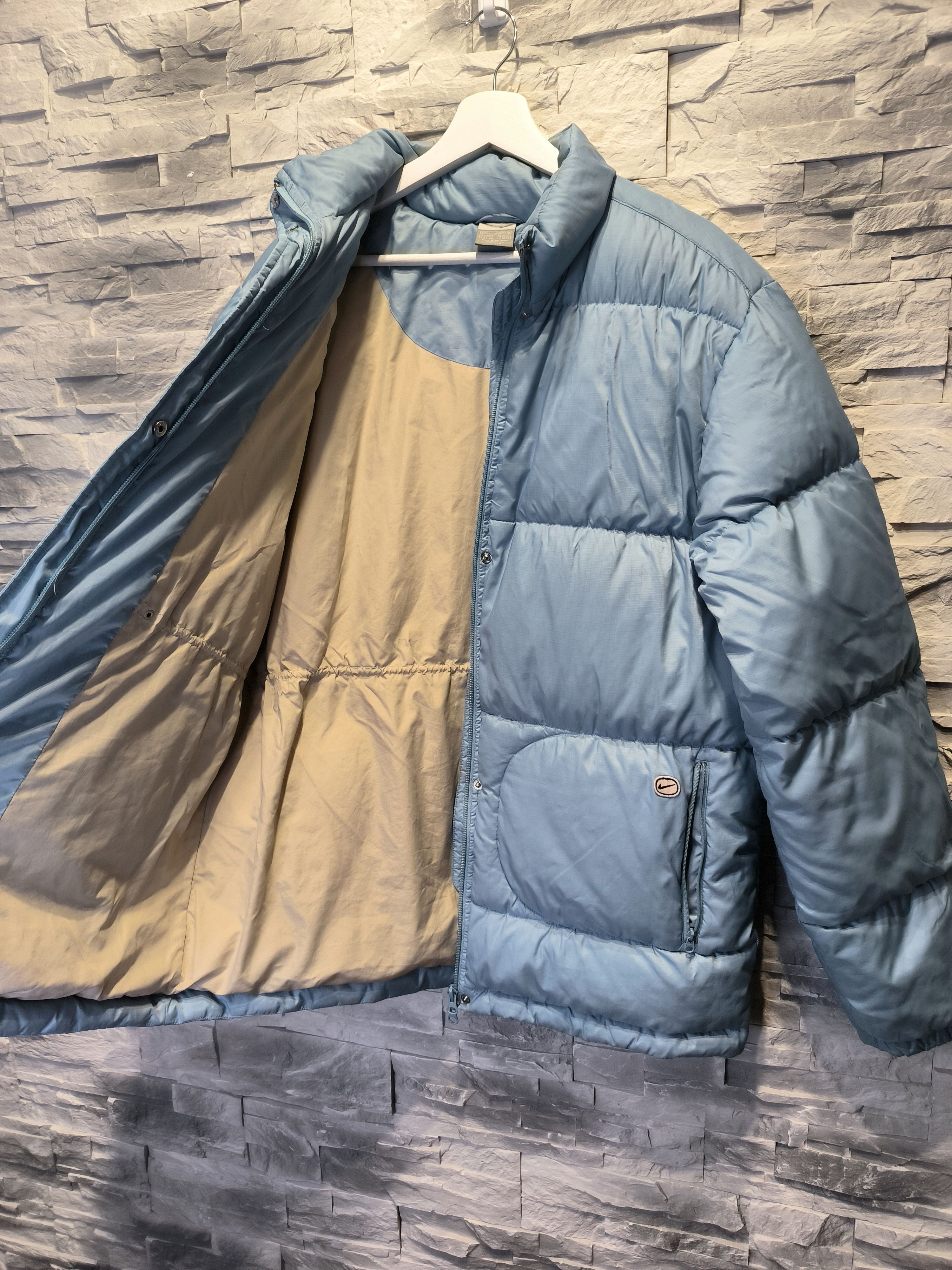 Nike × Vintage Vintage Nike Puffer Baby Blue Jacket Winter Logo 00s Size US XL / EU 56 / 4 - 4 Thumbnail