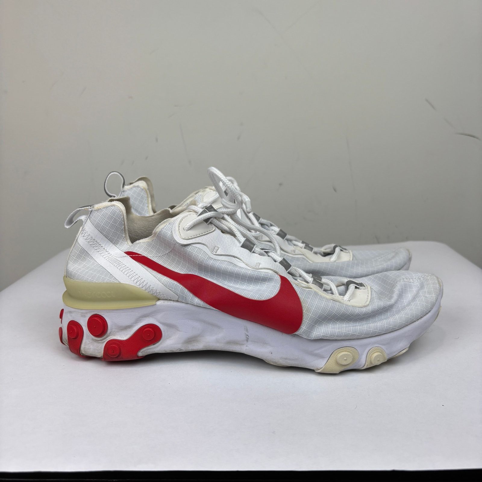 Nike Nike React Element 55 White Red Sneakers Shoes Men's 13 Run Size US 13 / EU 46 - 3 Thumbnail