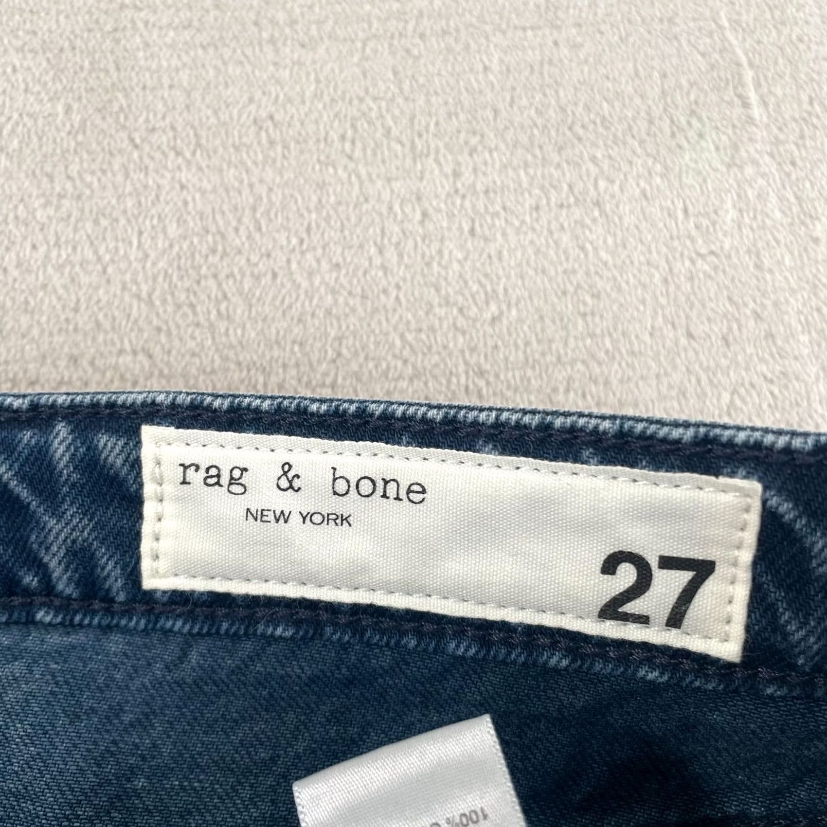 Rag & Bone rag & bone Maya High Rise Ankle Wide Leg Jeans Bride Trails Women 27 5-Pocket Denim Blue Medium Wash Button Fly Distressed? Relaxed Size ONE SIZE - 3 Thumbnail
