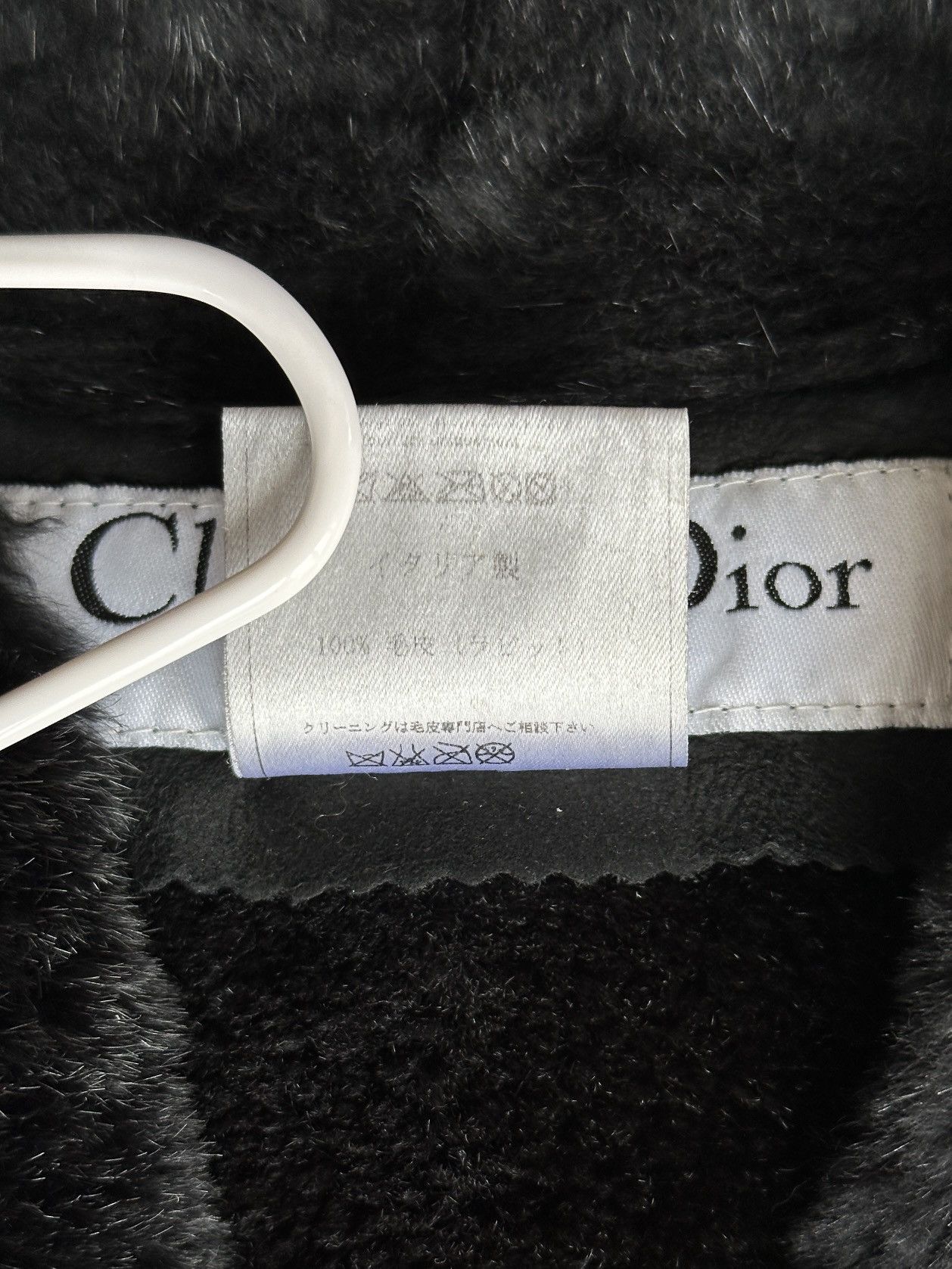 Christian Dior Monsieur 2003 DIOR John Galliano Rabbit Fur Black Strap Coat Jacket Size M / US 6-8 / IT 42-44 - 18 Thumbnail