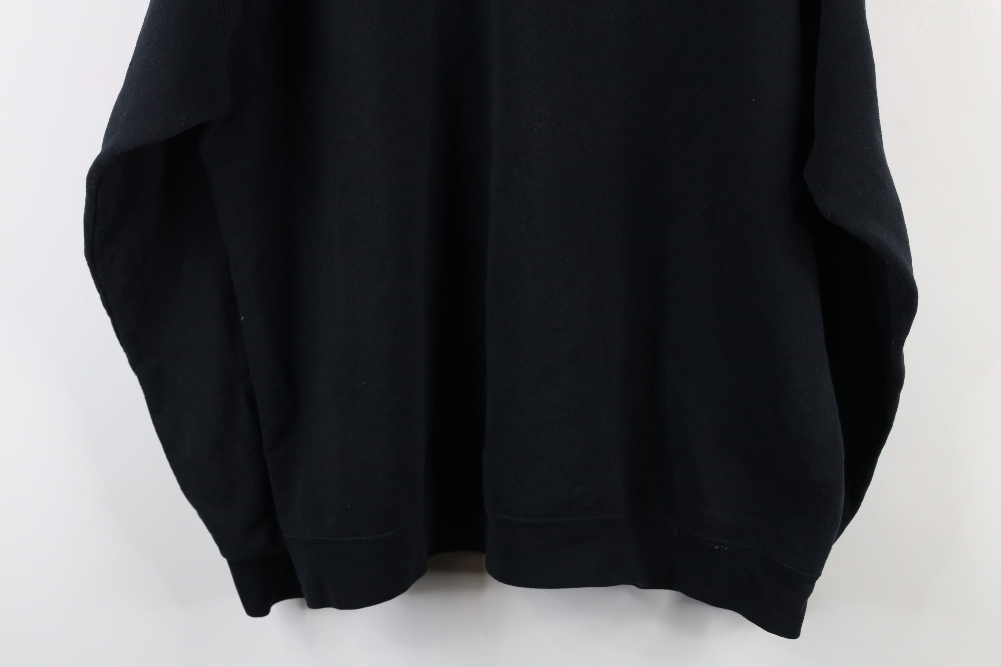 Vintage Vintage 90s Streetwear Faded Blank Hoodie Sweatshirt Black Size US XL / EU 56 / 4 - 9 Thumbnail