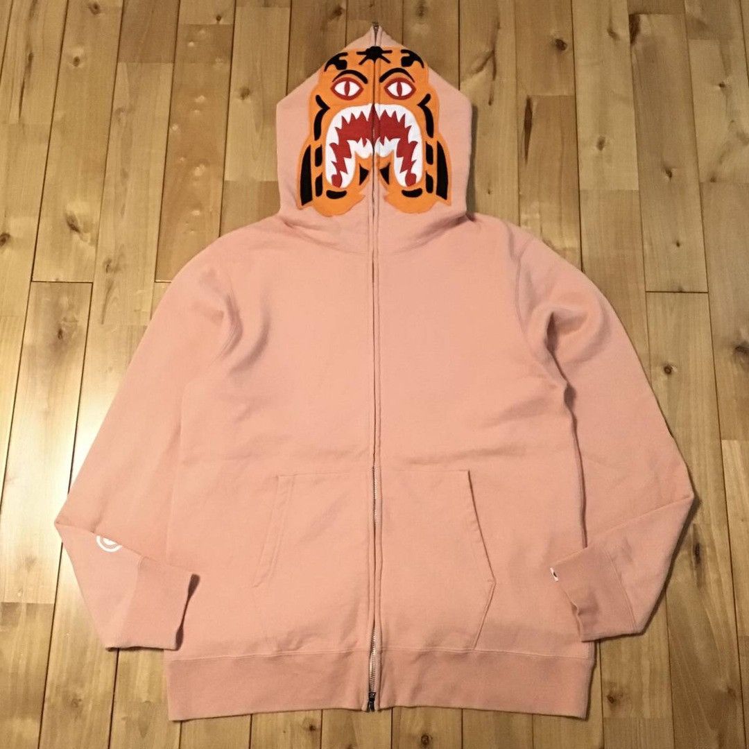 Bape BAPE Tiger full zip hoodie salmon pink a bathing ape Size US XL / EU 56 / 4 - 1 Thumbnail