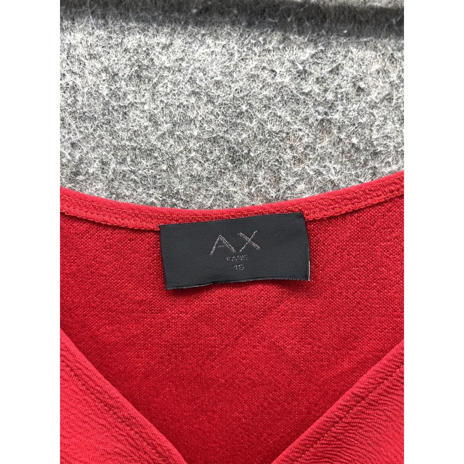 Vintage AX Paris Dress Womens 16 Red Off Shoulder Wrap Bodycon Short Party Cocktail Size 38" / US 16 / IT 52 - 2 Thumbnail