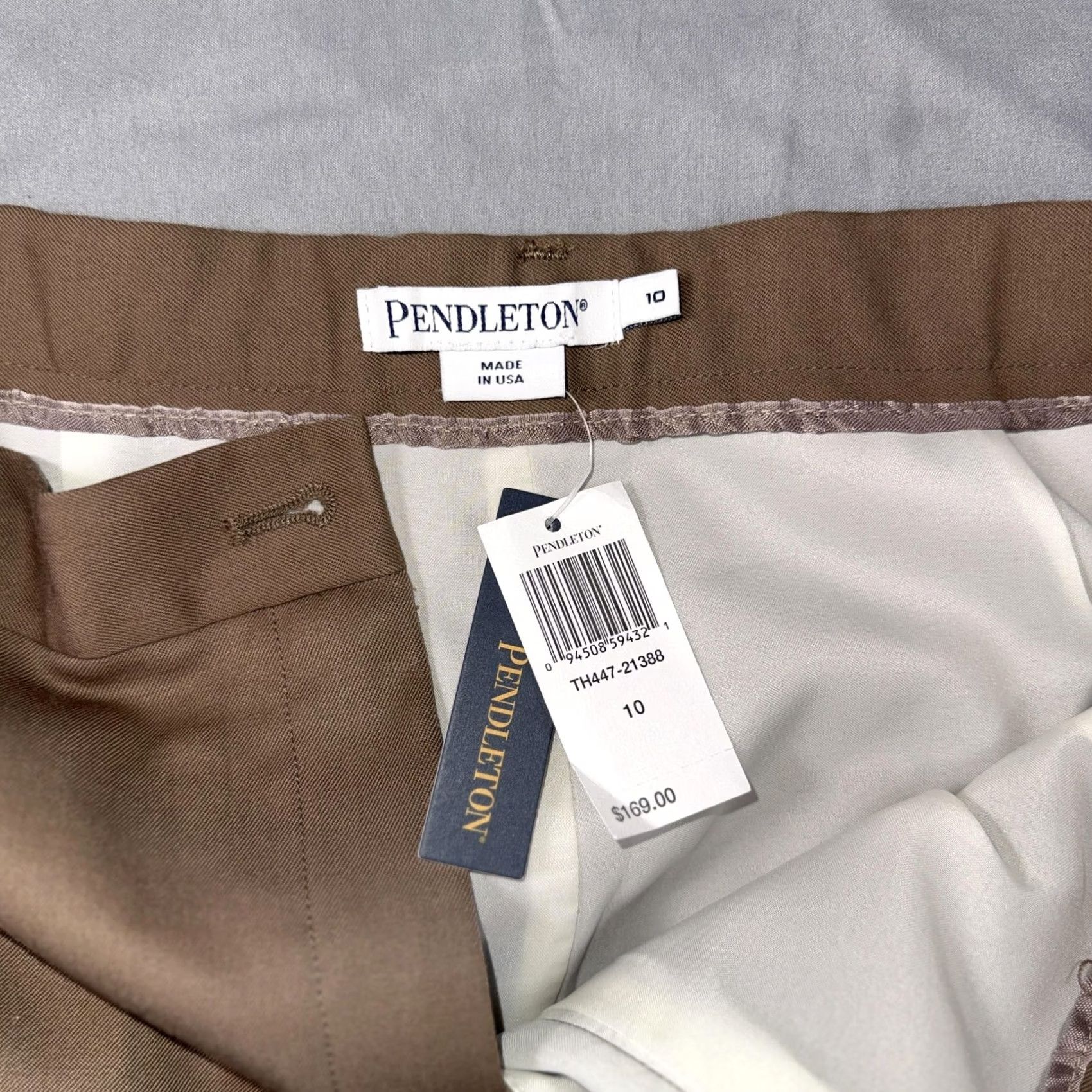 Pendleton VINTAGE Pendleton Dress Pants Womens 10 Beige Wool Pleated Lined Classic Workwear Slacks Menus? Size 32" / US 10 / IT 46 - 3 Thumbnail