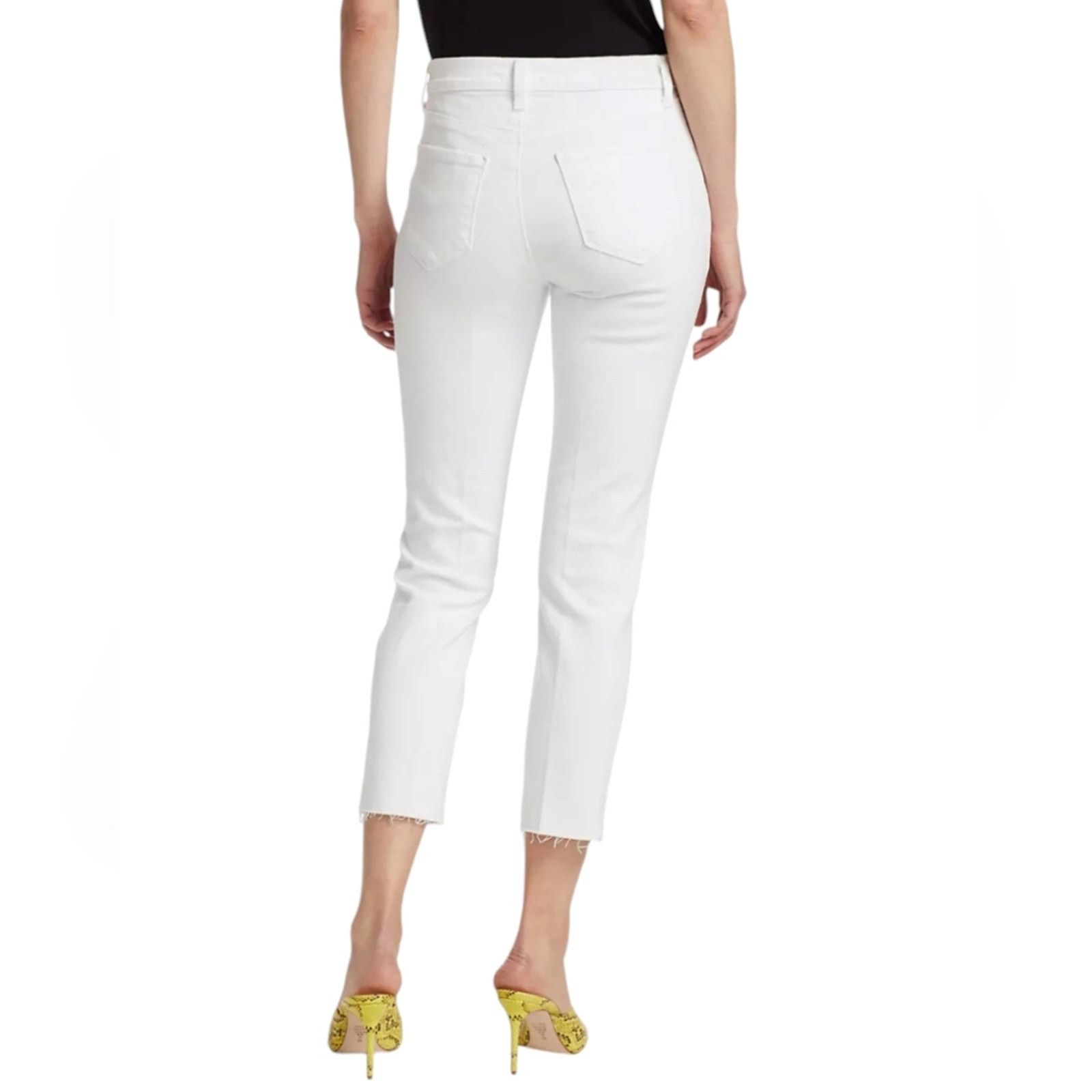 L'AGENCE L'Agence Sada Crop Slim Leg High Rise White Jeans 24 Size 24" / US 00 / IT 34 - 9 Thumbnail