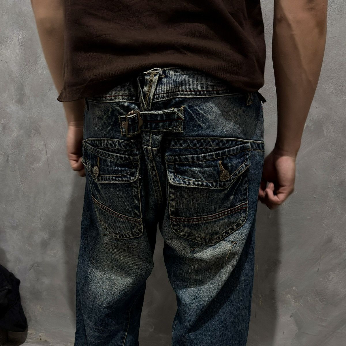Edwin Vintage Edwin E Function Curve Leg Distressed Loose Jeans Size US 33 - 4 Thumbnail