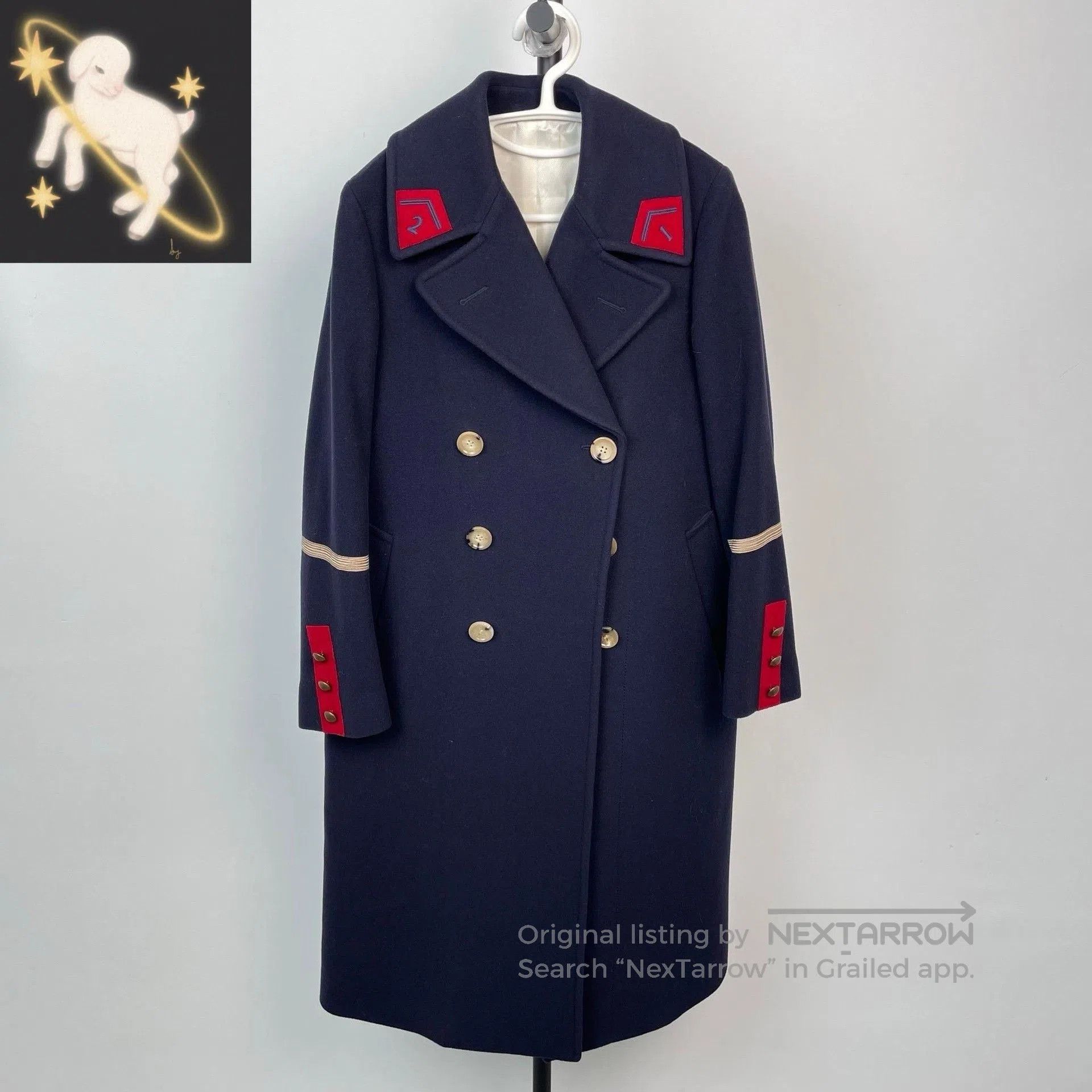 Gucci Gucci Navy Double-Breasted Mid-Length Coat. Size S / US 4 / IT 40 - 1 Thumbnail