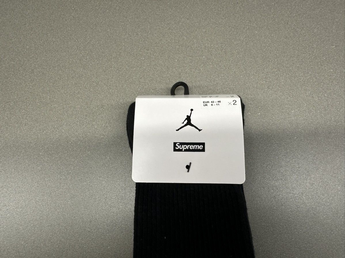 Jordan Brand × Supreme Supreme Jordan Crew Socks Black Size ONE SIZE - 4 Thumbnail
