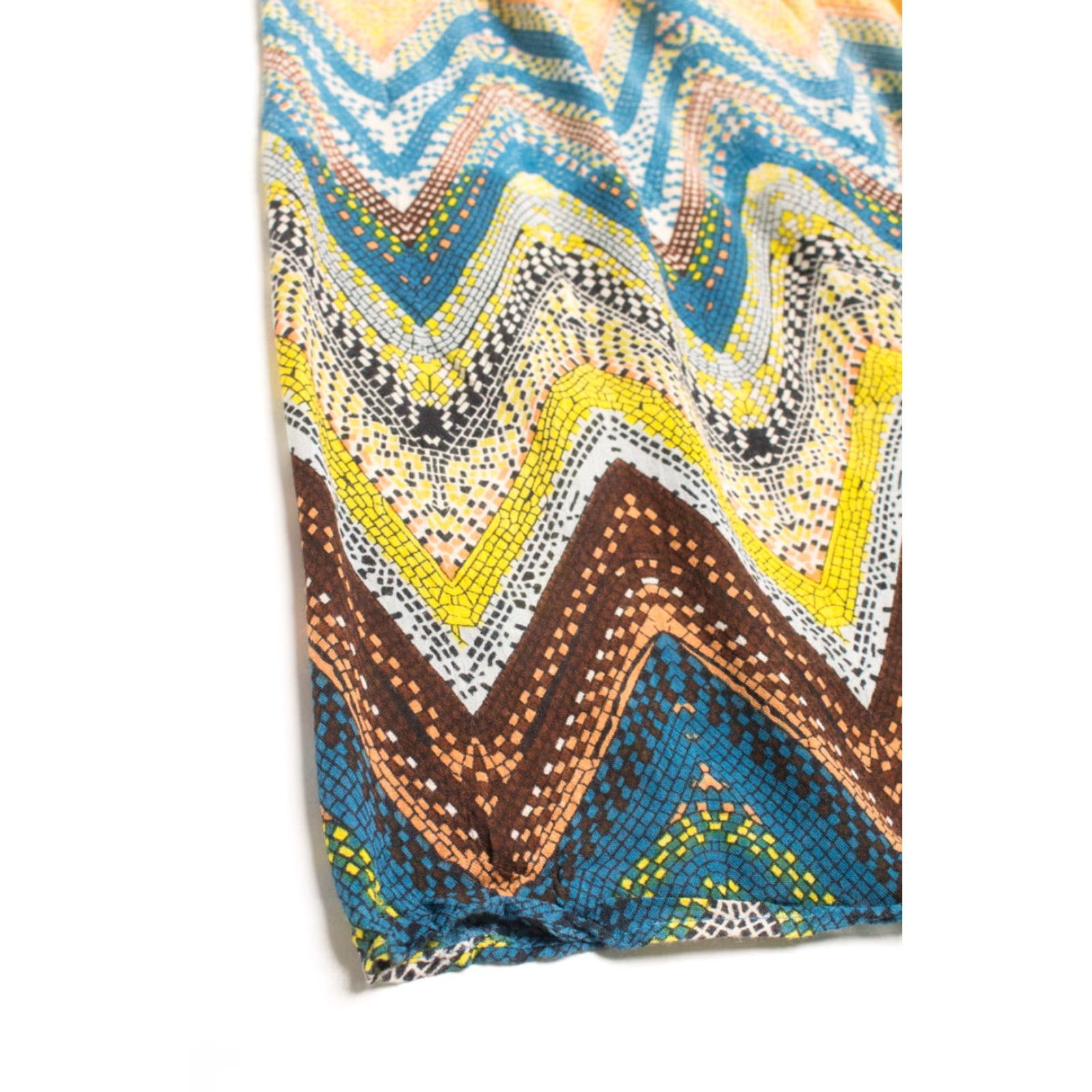 Vintage VINTAGE Ourrale Yellow Mosaic Festival Maxi Skirt Medium Shirt Womens Size 32" / US 10 / IT 46 - 2 Thumbnail